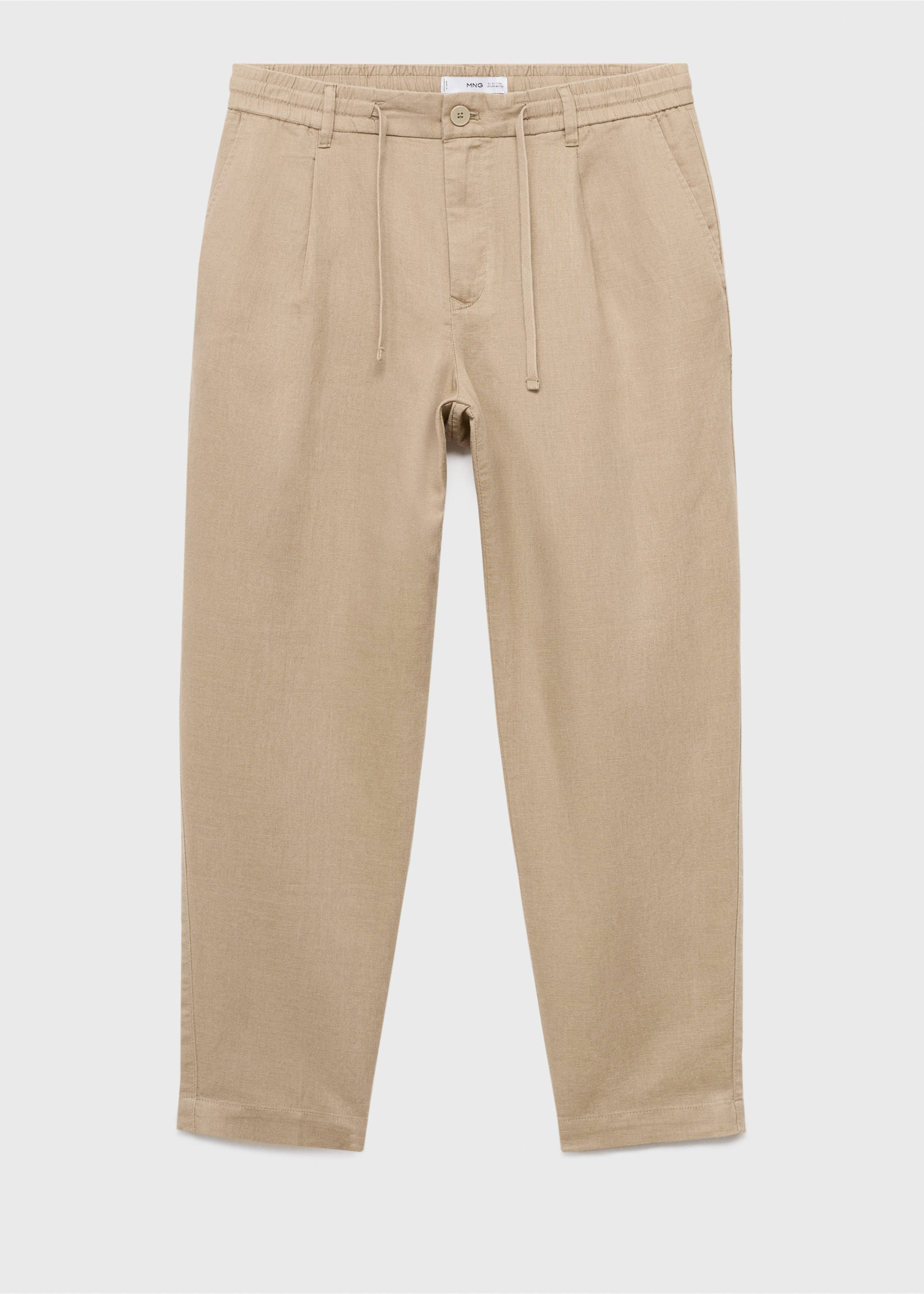 Slim-fit pants with drawstring - Article without model, Beige. Ref: 17065975-00.