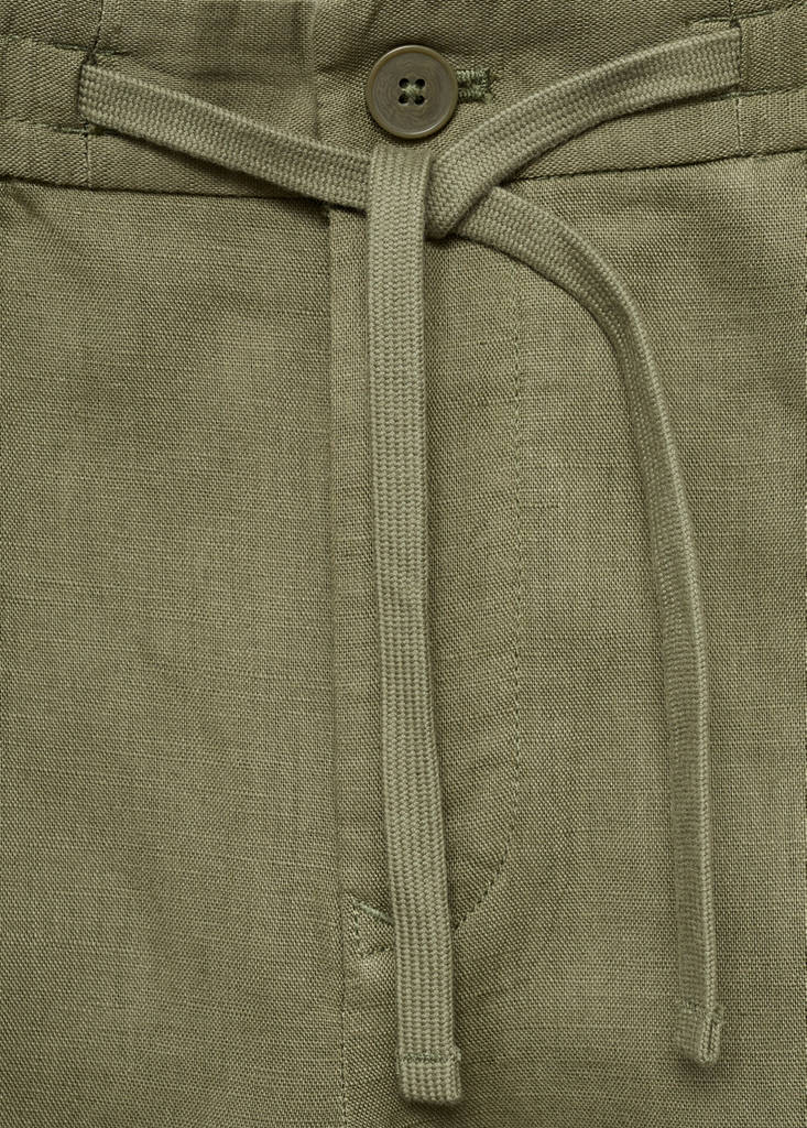 Slim-fit trousers with drawstring — Khaki