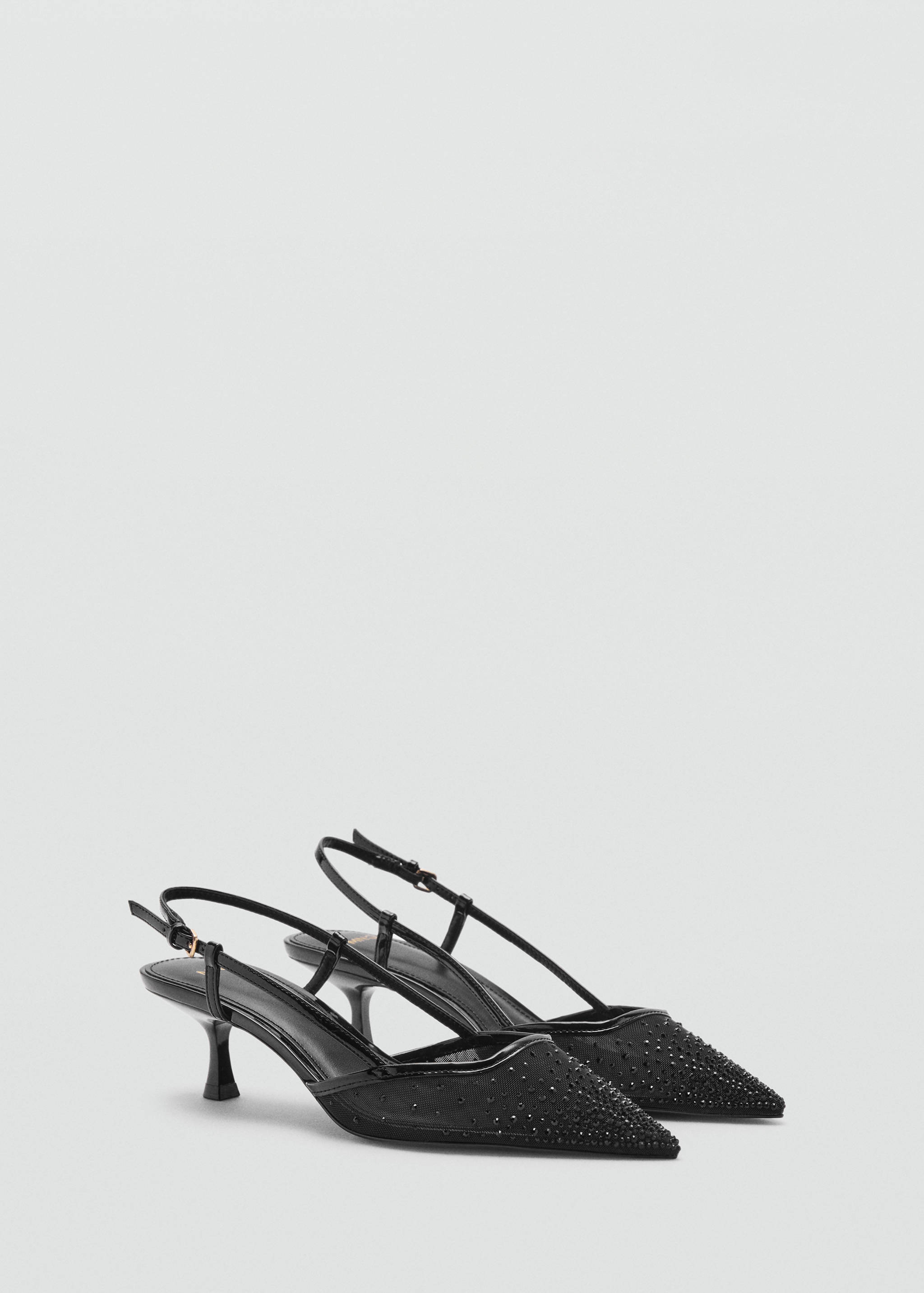 Glitter mesh heeled shoes - Medium plane