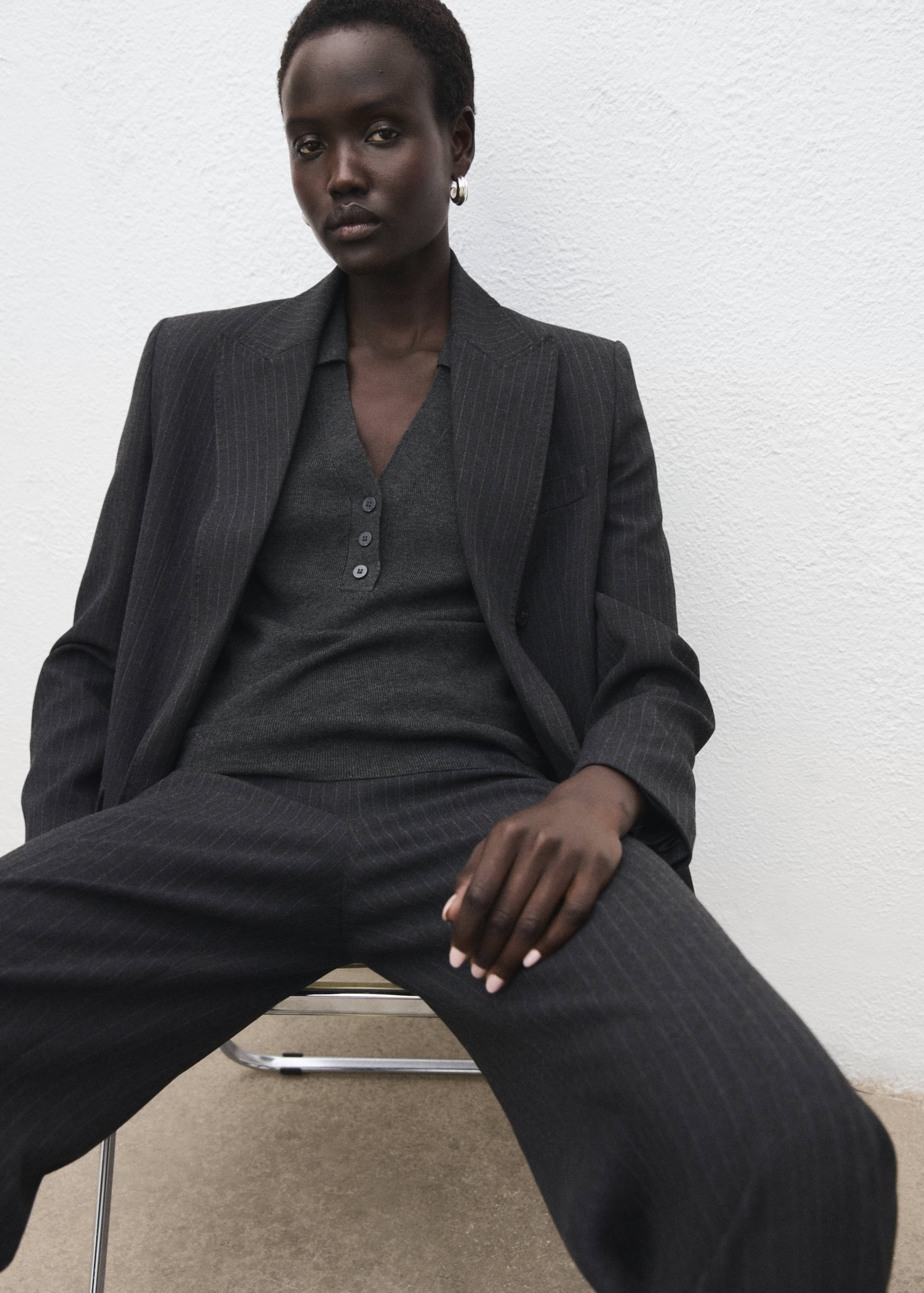 Svetr s košilovým límečkem z jemného úpletu - Detail zboží 2