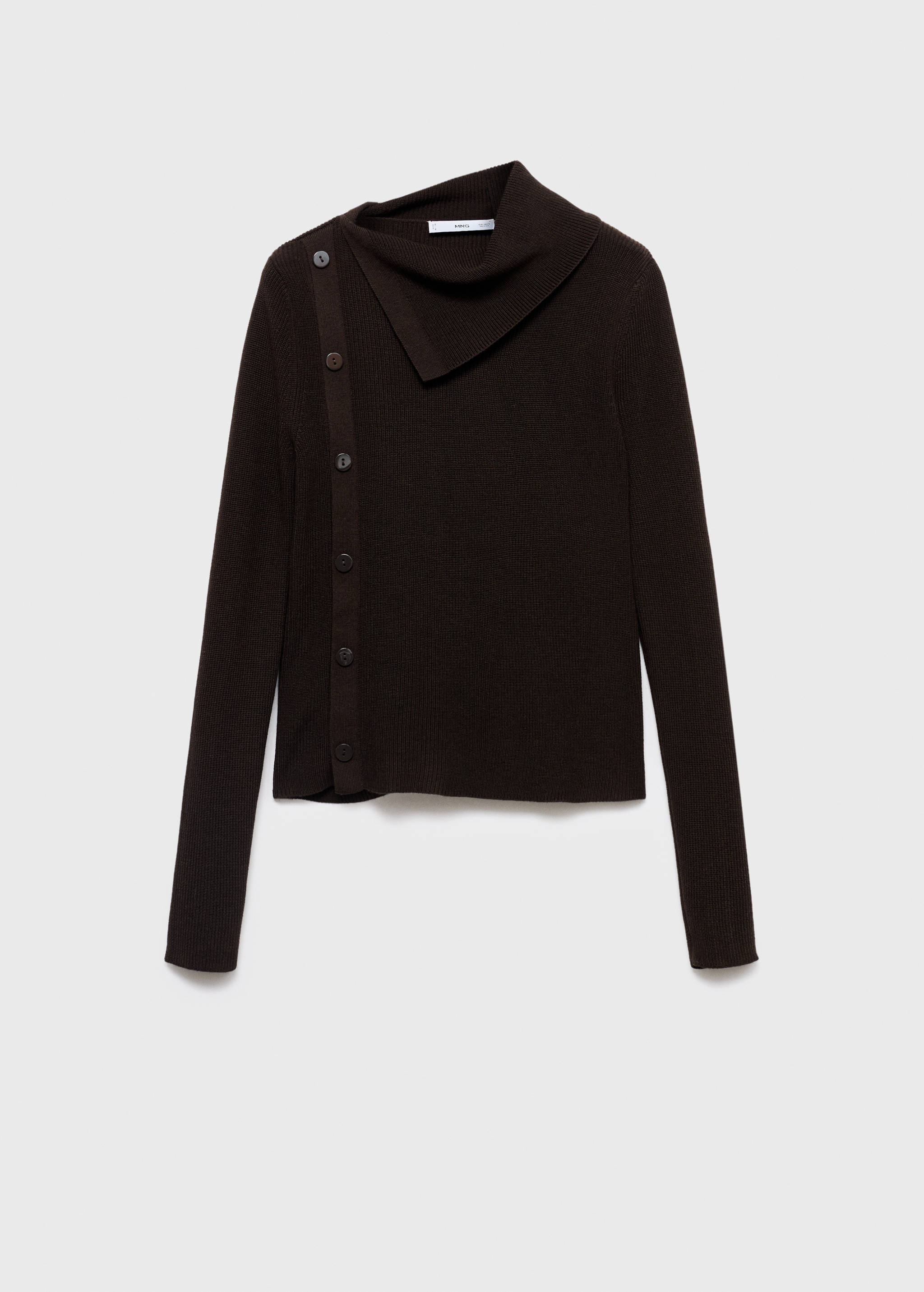 Sweater with asymmetrical neck and buttons - Article without model