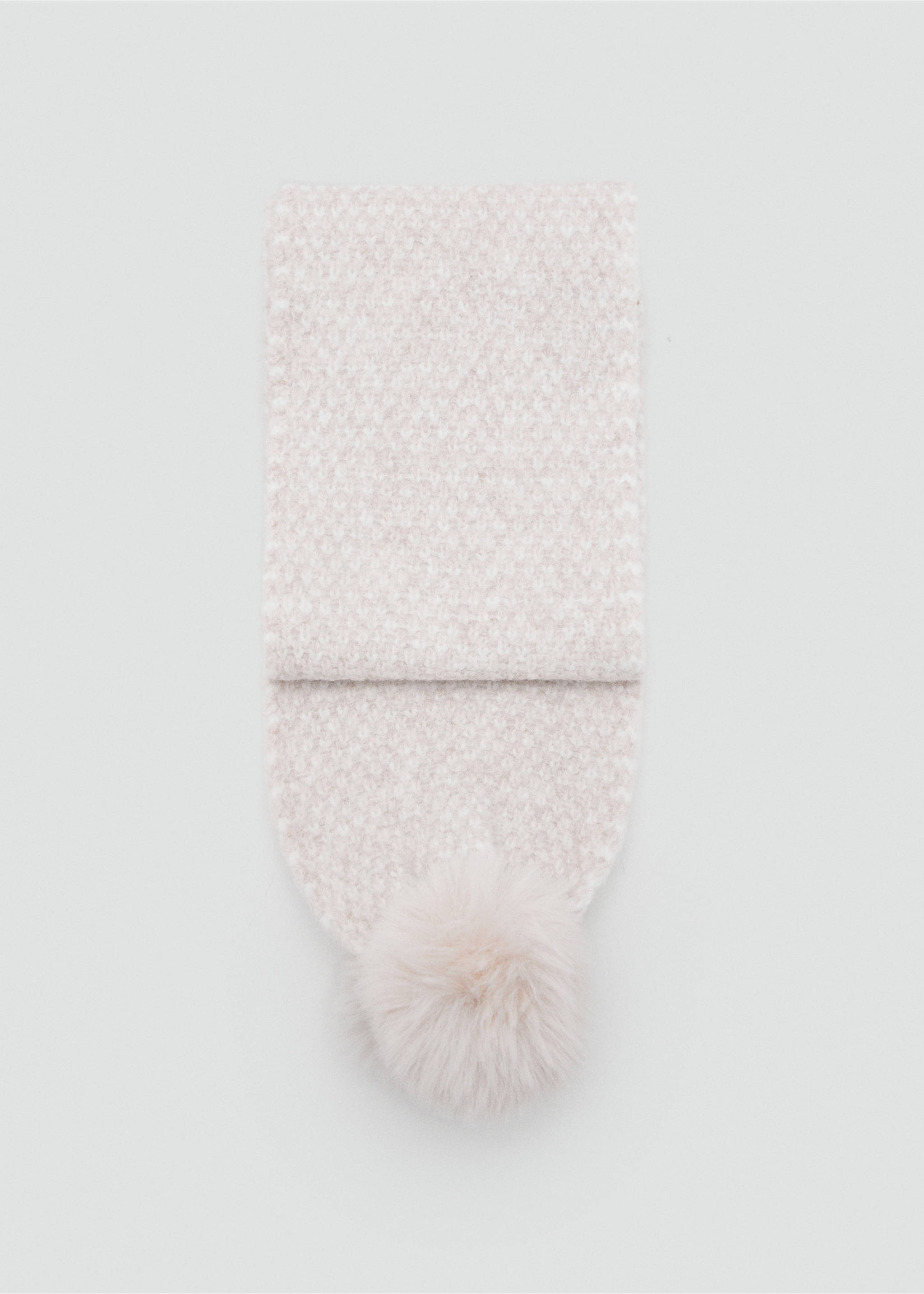 Вязаный шарф с помпоном - Изделие без модели, Песочный. Ref: 17065983-00.