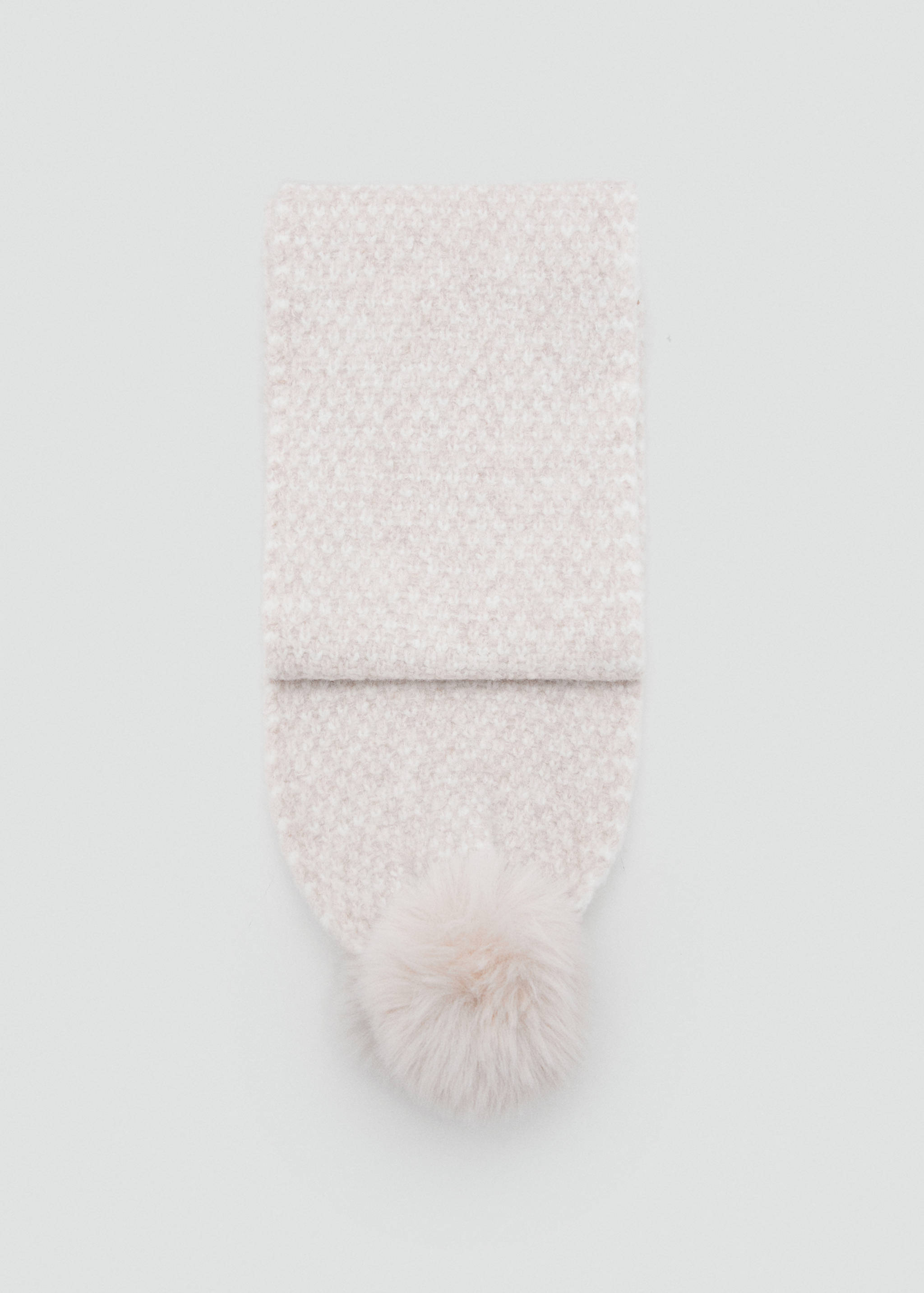 Вязаный шарф с помпоном - Изделие без модели