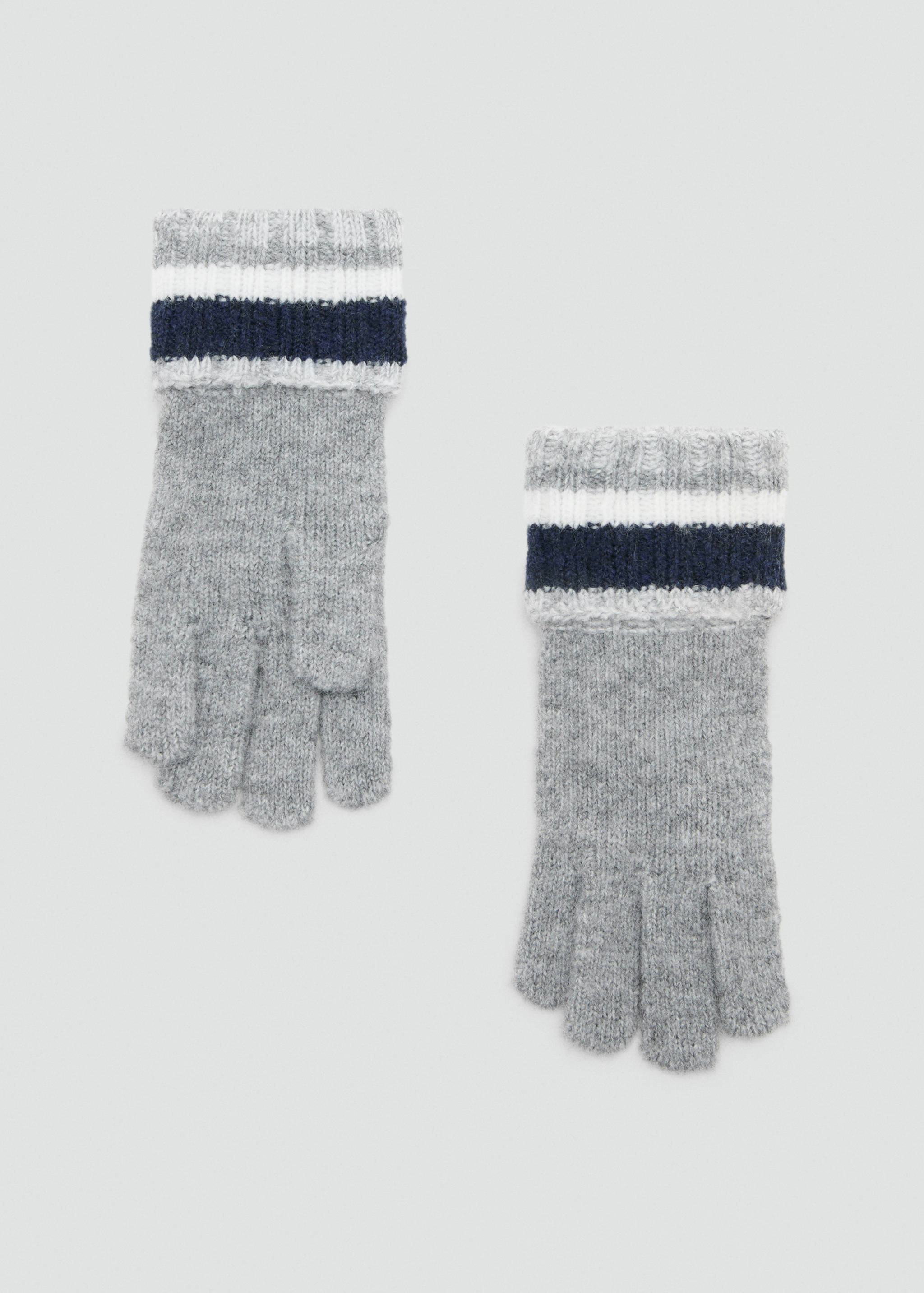 Striped knit gloves - Article without model