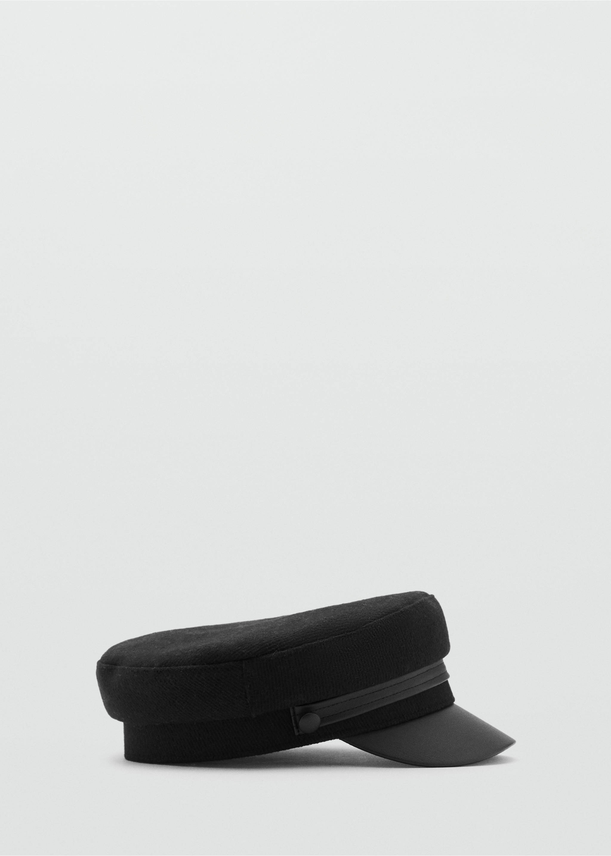 Casquette baker laine mélangée combiné - Article sans modèle, Noir. Ref: 17065991-00.