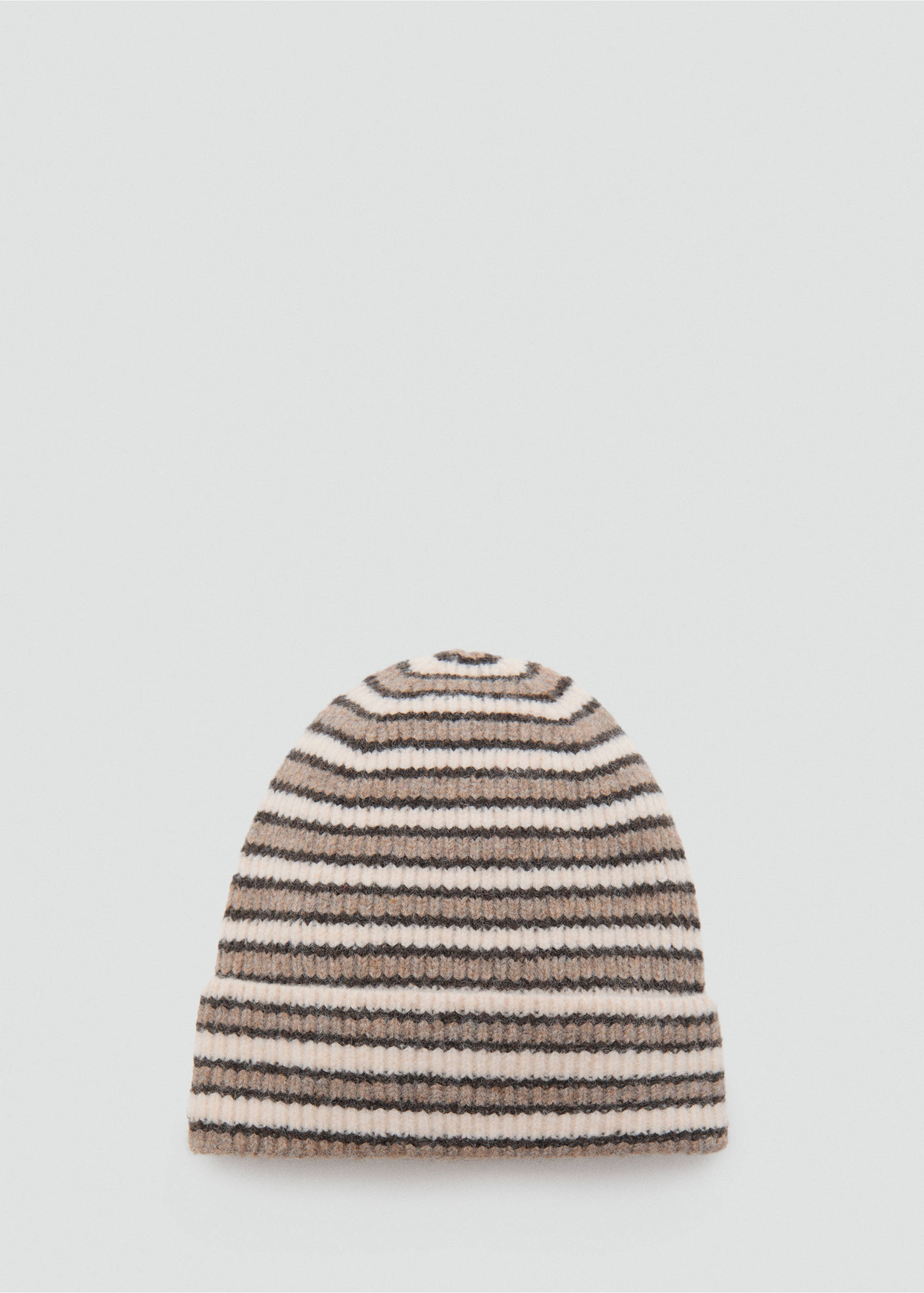 Striped knit hat - Article without model, Brown. Ref: 17065995-00.