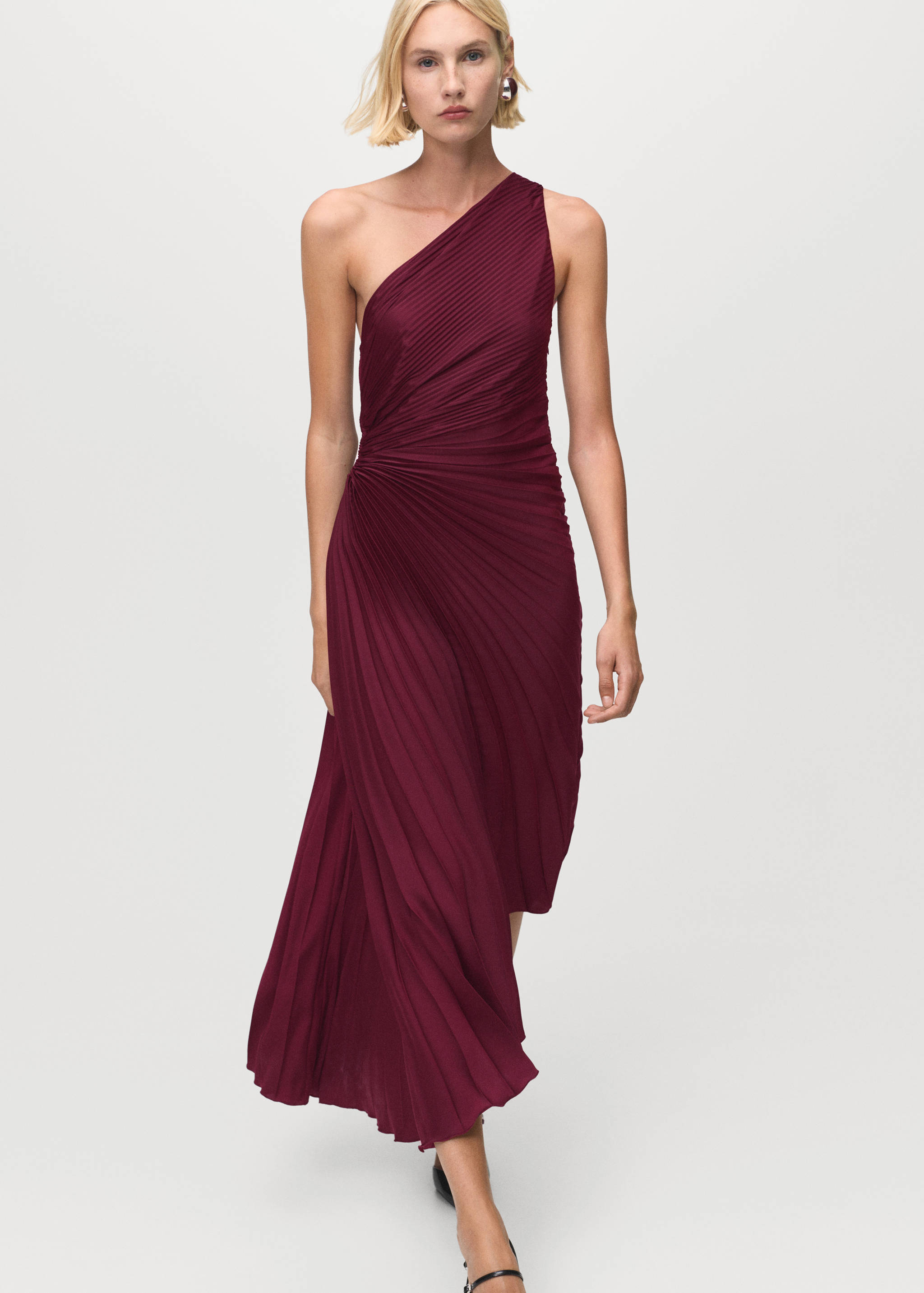 Vestido asimétrico plisado abertura - Detalle del artículo 2