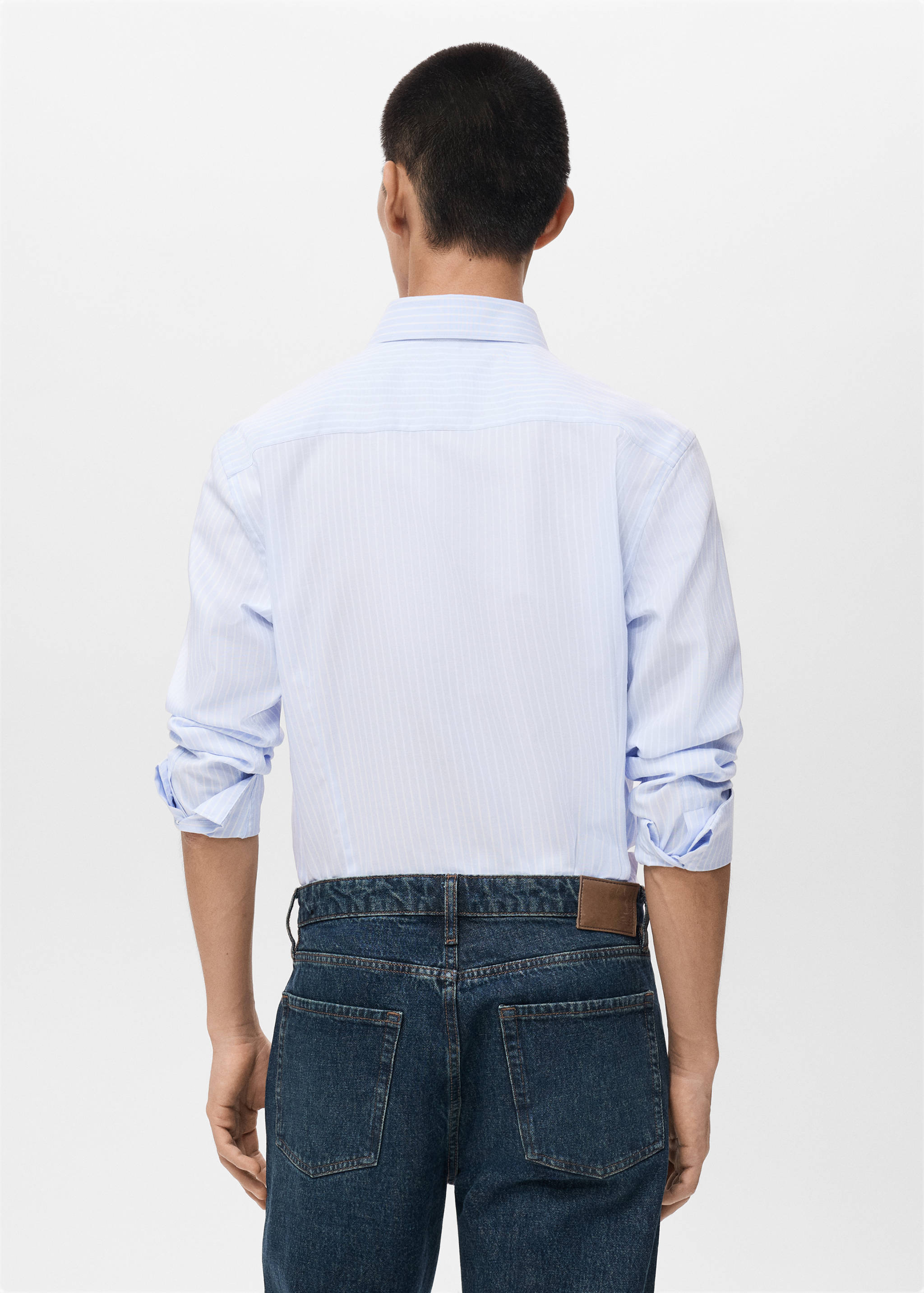 Chemise 100 % coton rayures slim-fit - Verso de l’article
