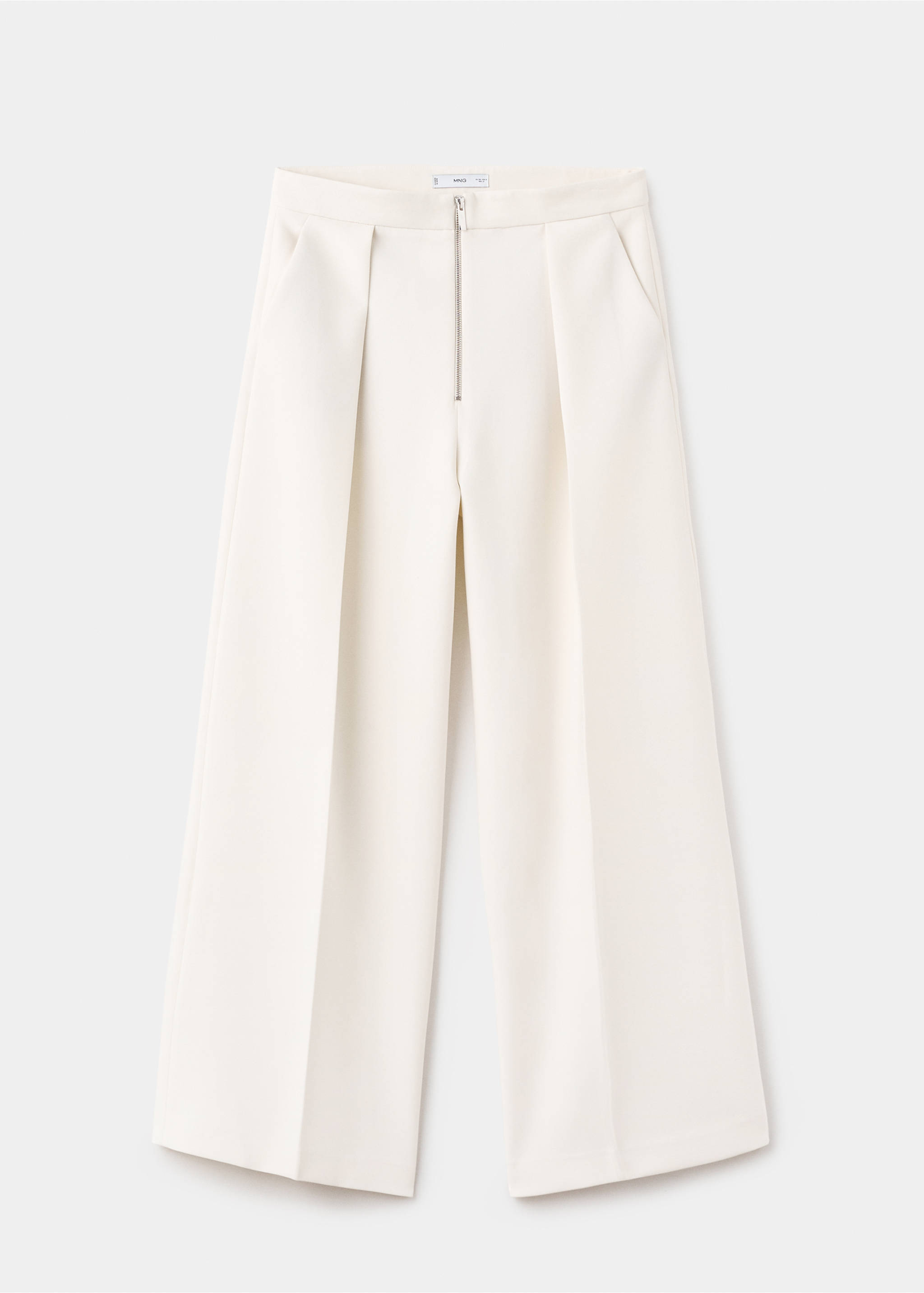 Брюки со складками и молнией - Изделие без модели, Экрю. Ref: 17066002-00.