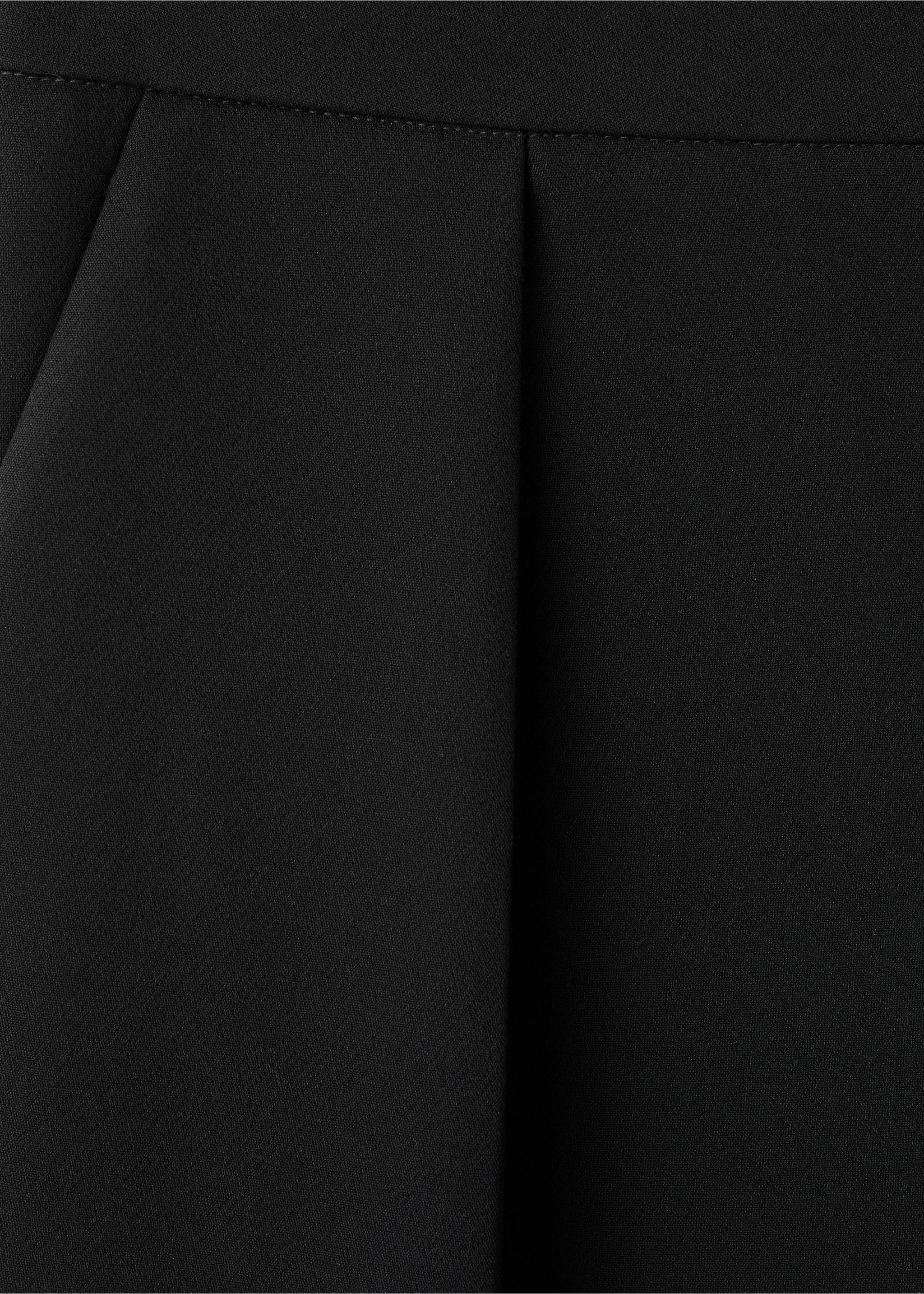 Брюки со складками и молнией - Деталь изделия 0, Черный. Ref: 17066002-00.