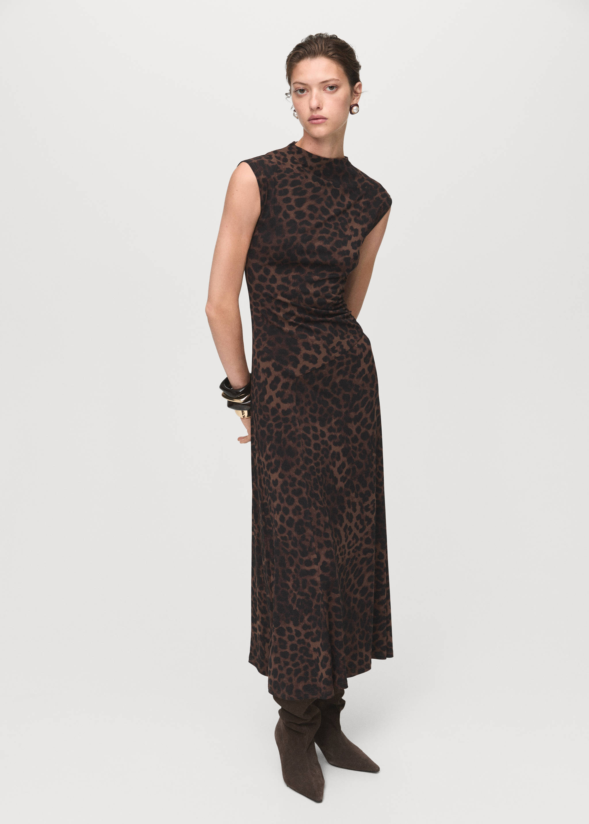 Leopard-print fitted dress - General plane