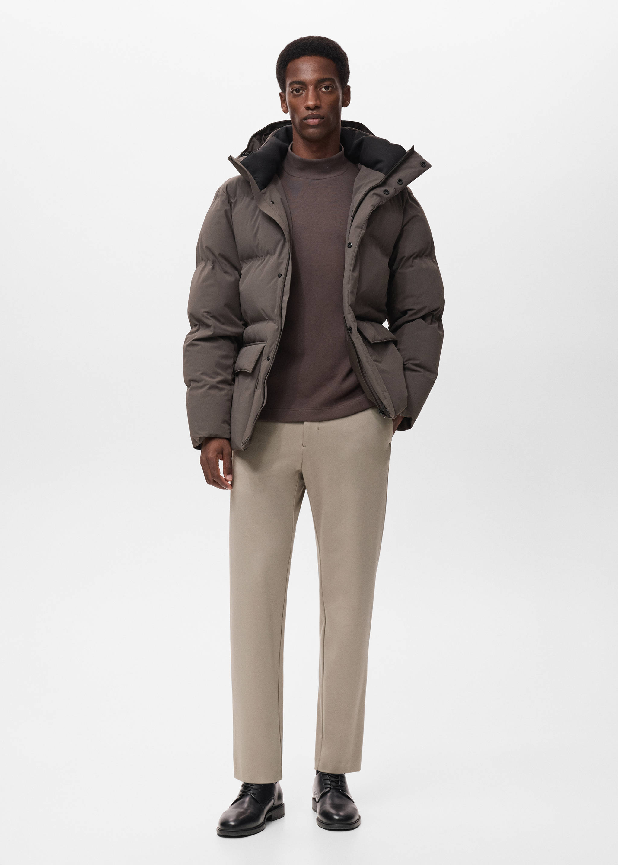 Stretch fabric slim-fit pants with drawstring - General plane