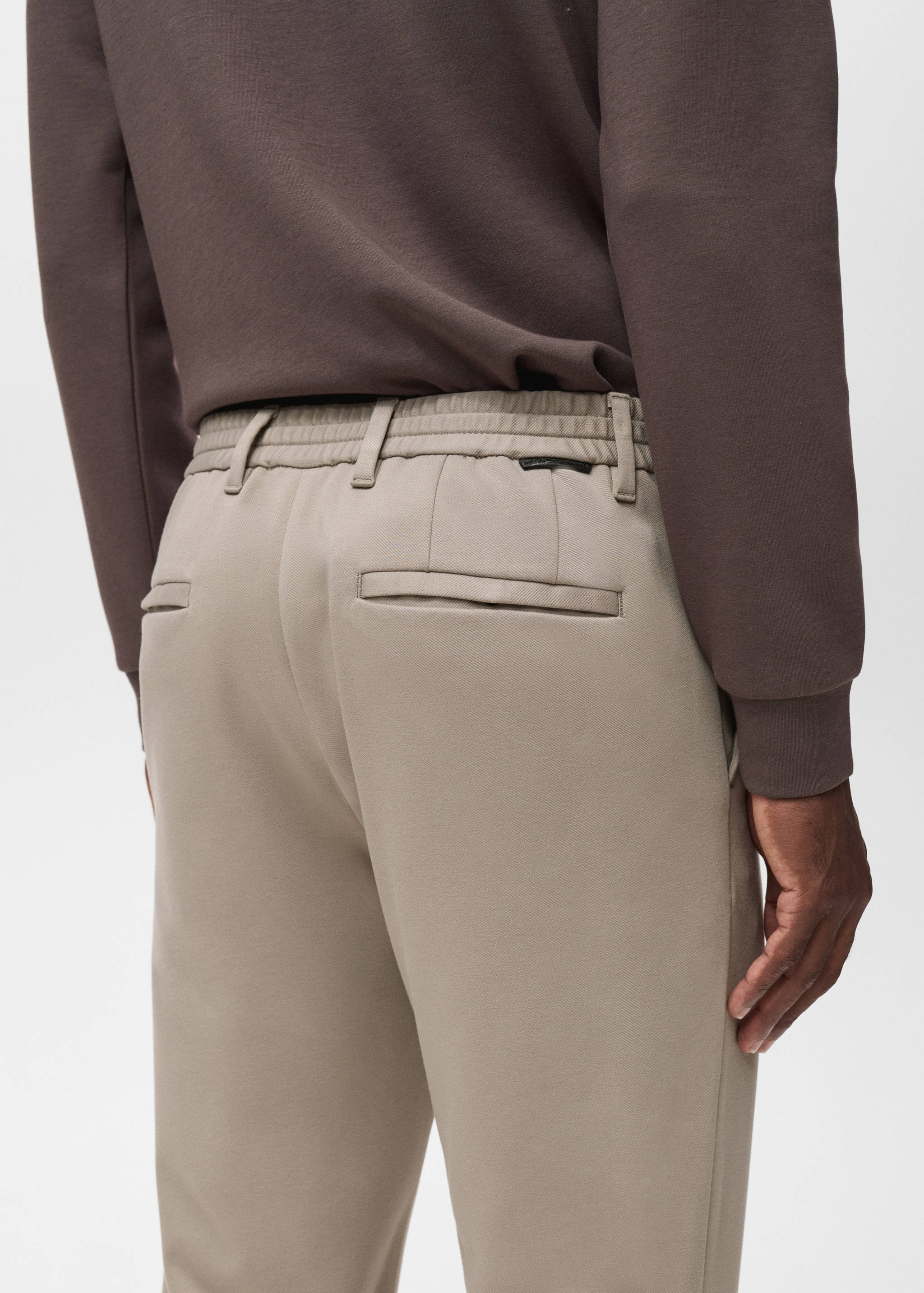 Stretch fabric slim-fit pants with drawstring - Details of the article 6