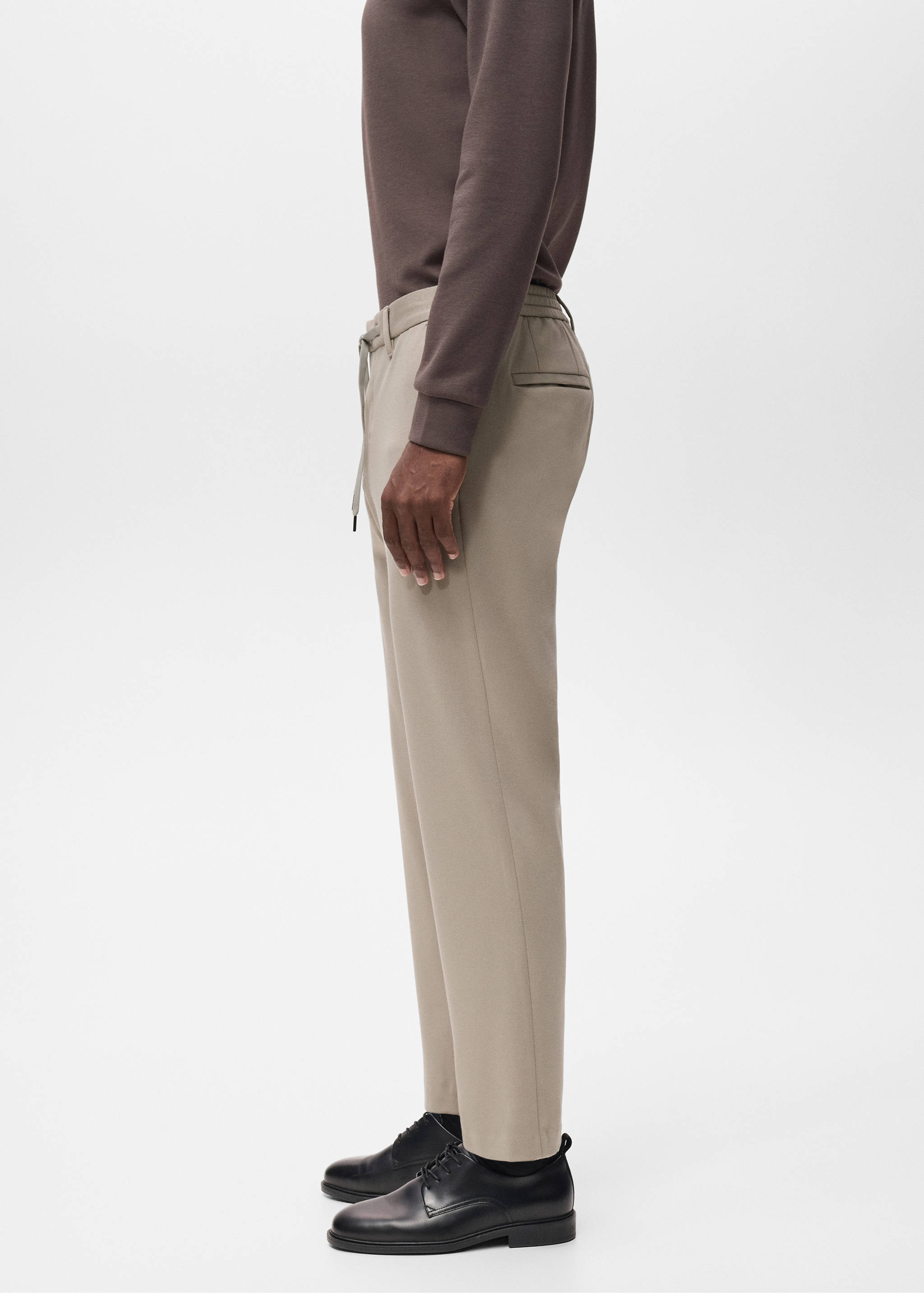 Stretch fabric slim-fit pants with drawstring - Details of the article 2