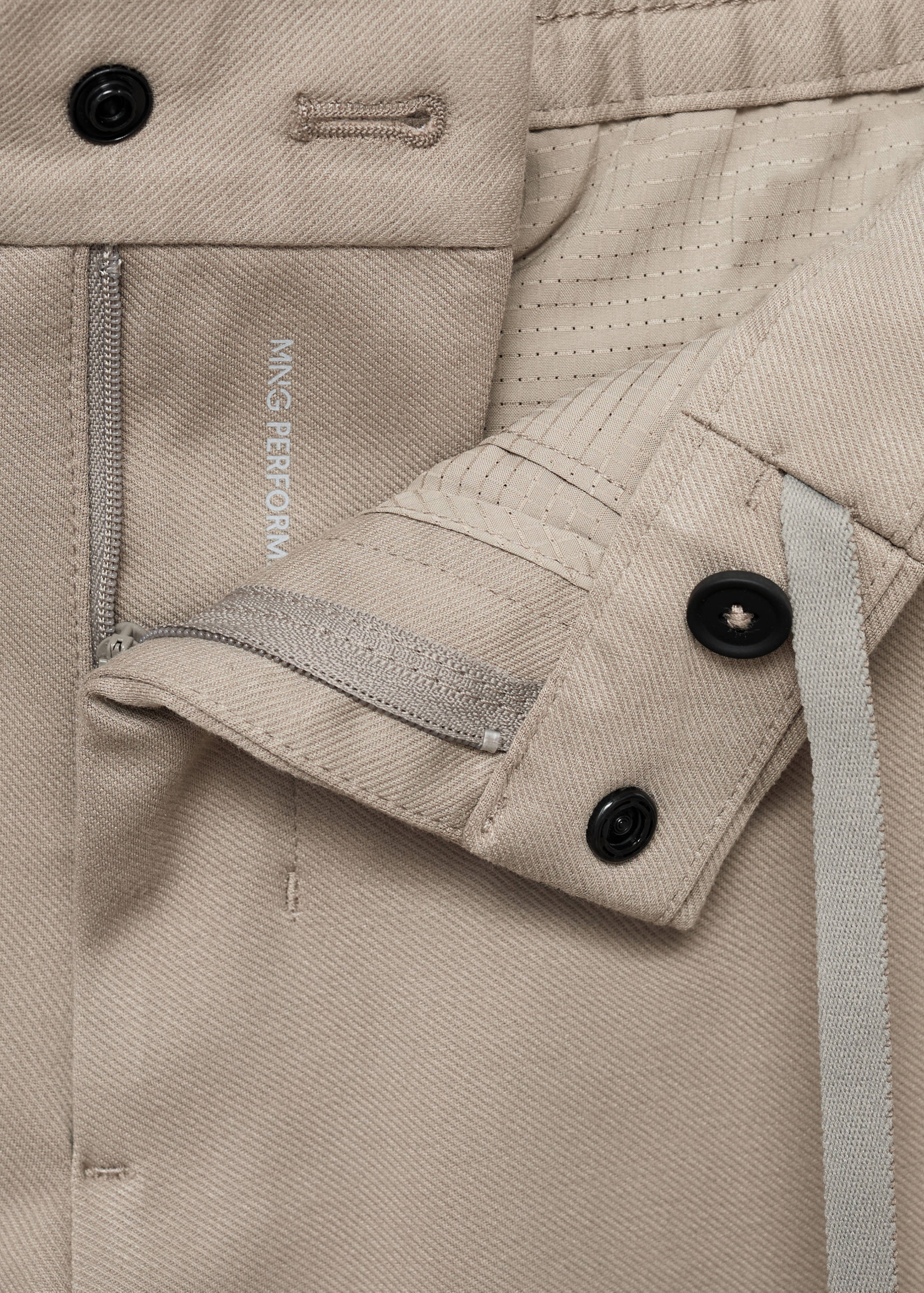 Stretch fabric slim-fit pants with drawstring - Details of the article 8