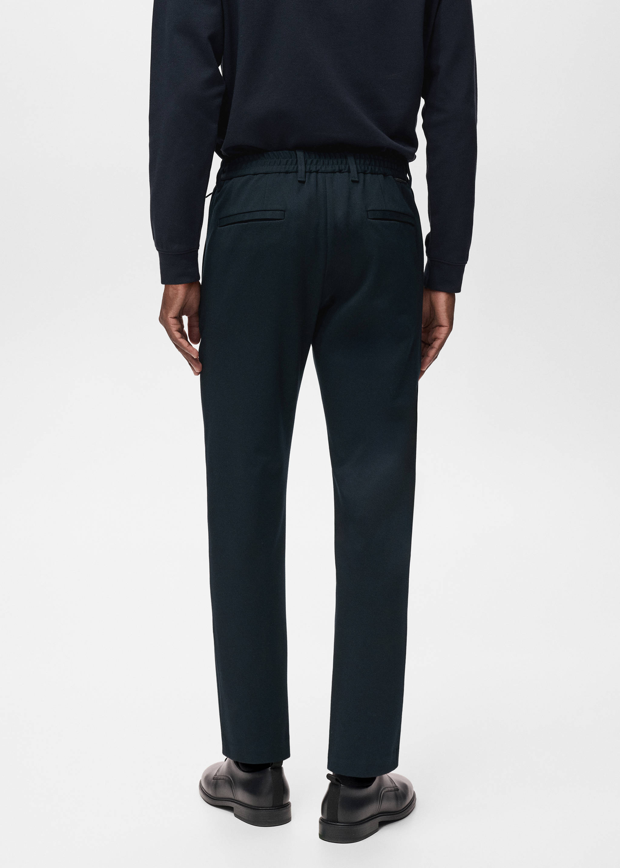 Pantaloni slim fit comfort stretch cu șnur - Spatele articolului