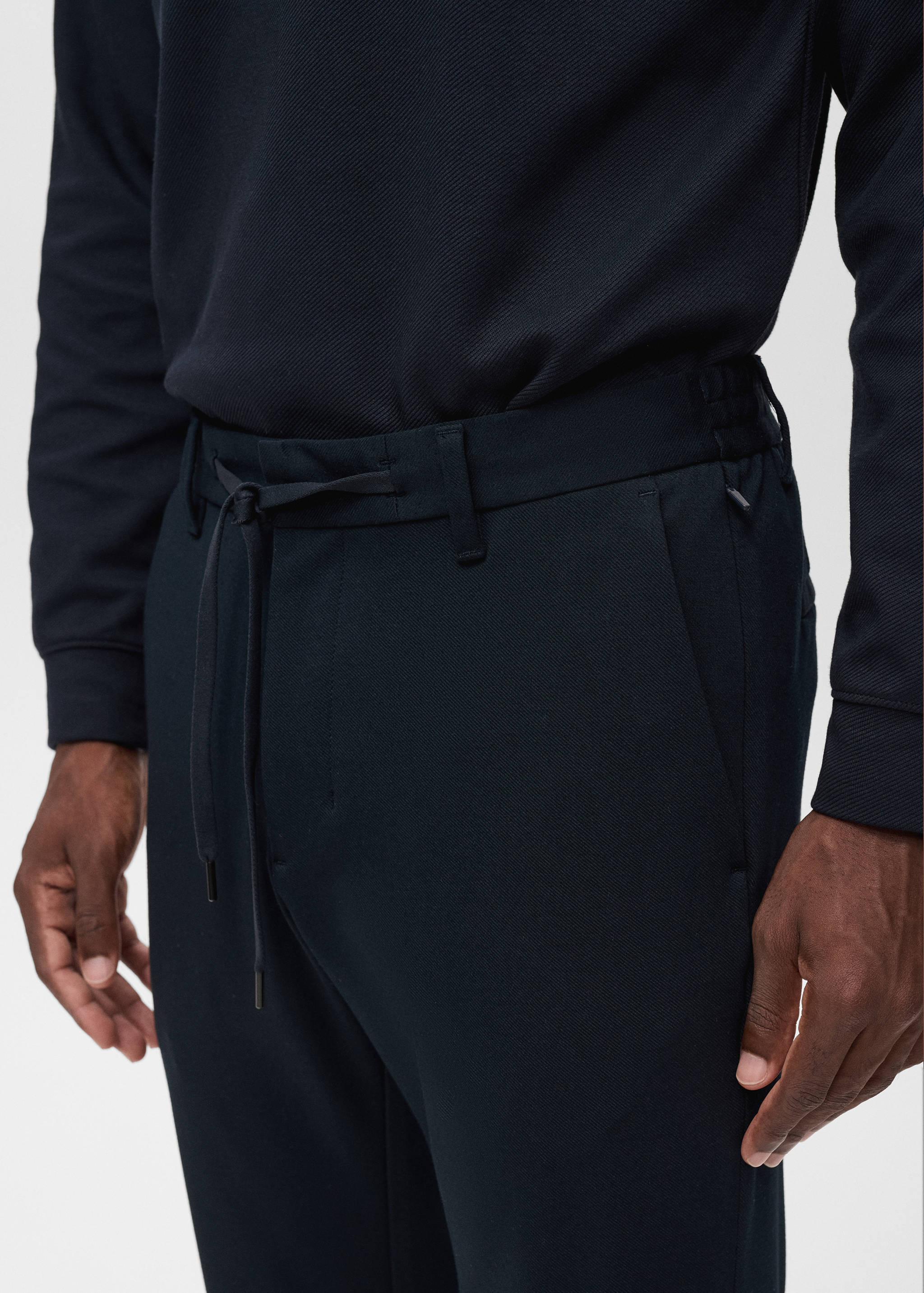 Pantaloni slim fit comfort stretch cu șnur - Detaliu al articolului 1