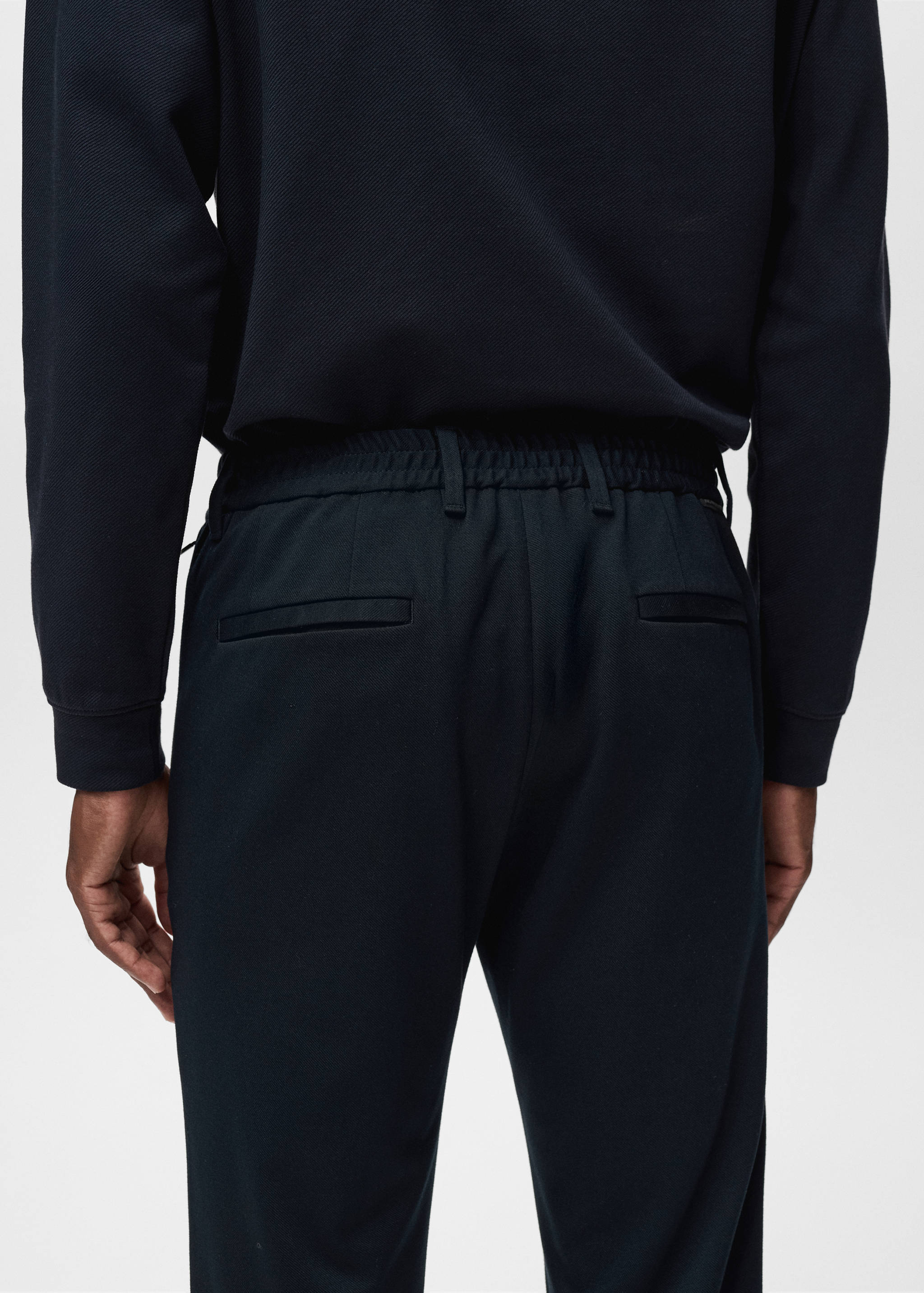 Pantaloni slim fit comfort stretch cu șnur - Detaliu al articolului 6