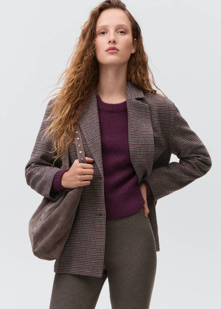 Ribbed flared trousers — Medium Brown