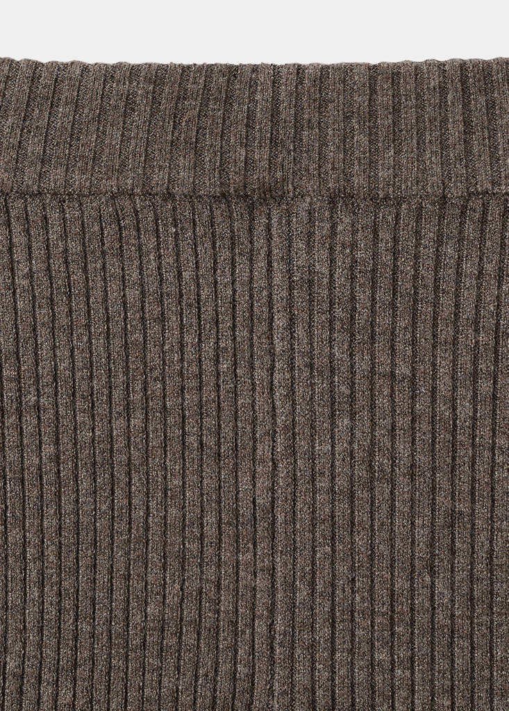 Ribbed flared trousers — Medium Brown