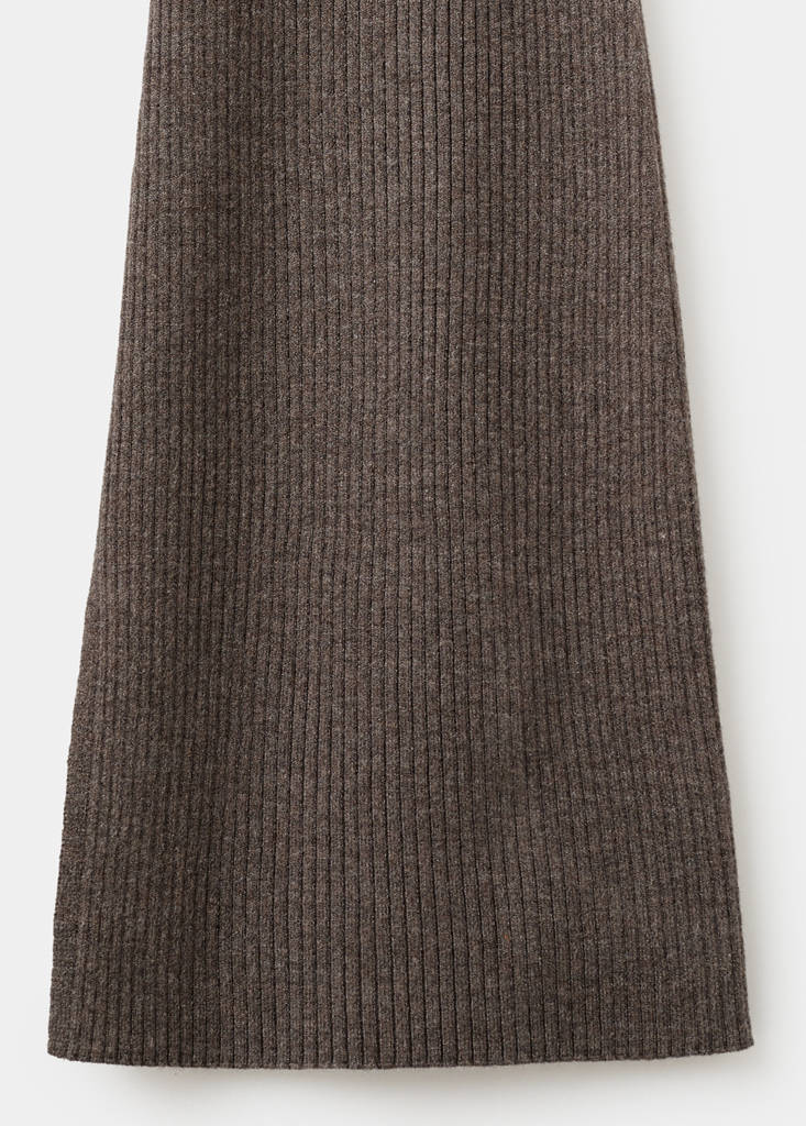 Ribbed flared trousers — Medium Brown