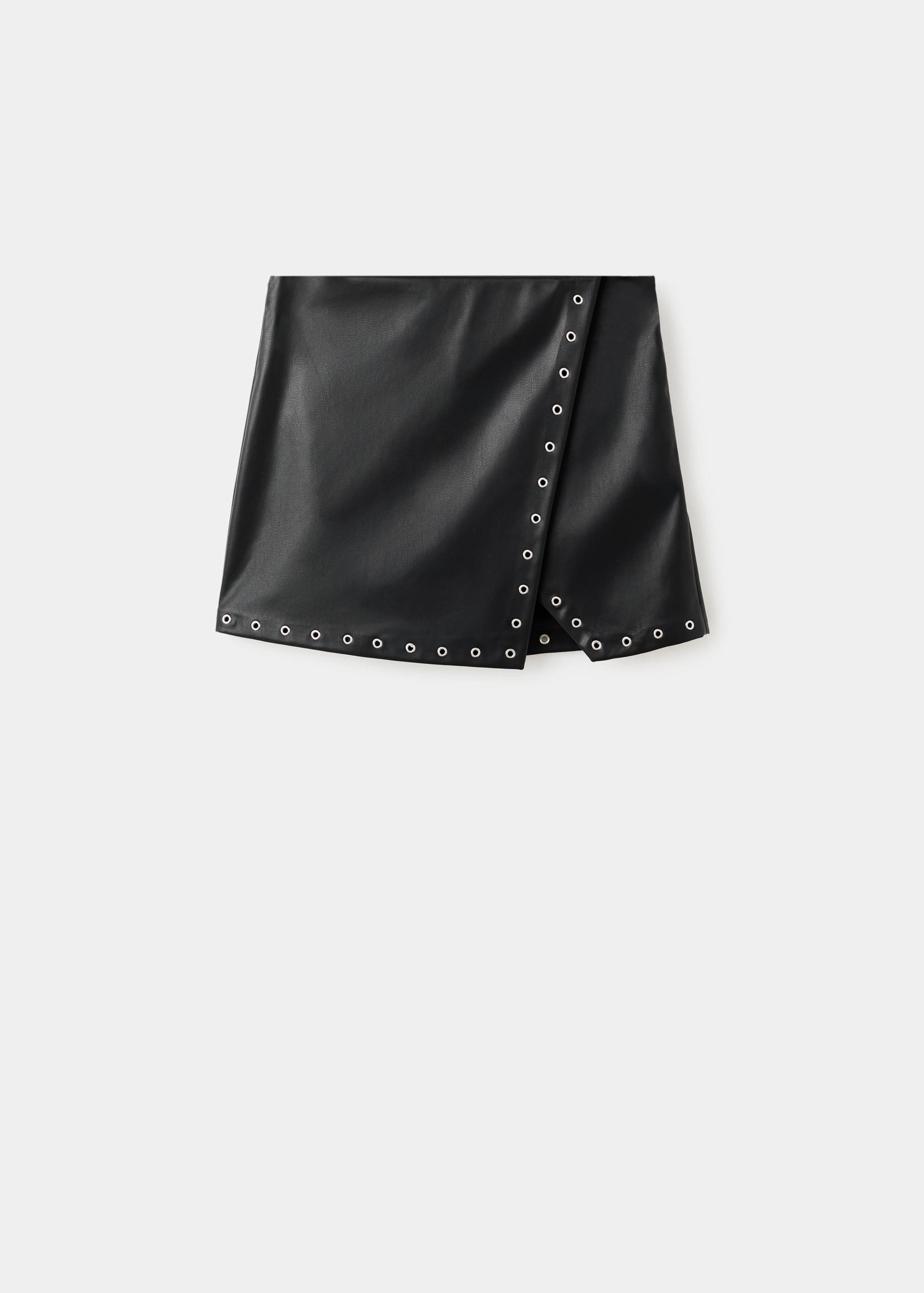 Faux-leather skort with studs - Article without model
