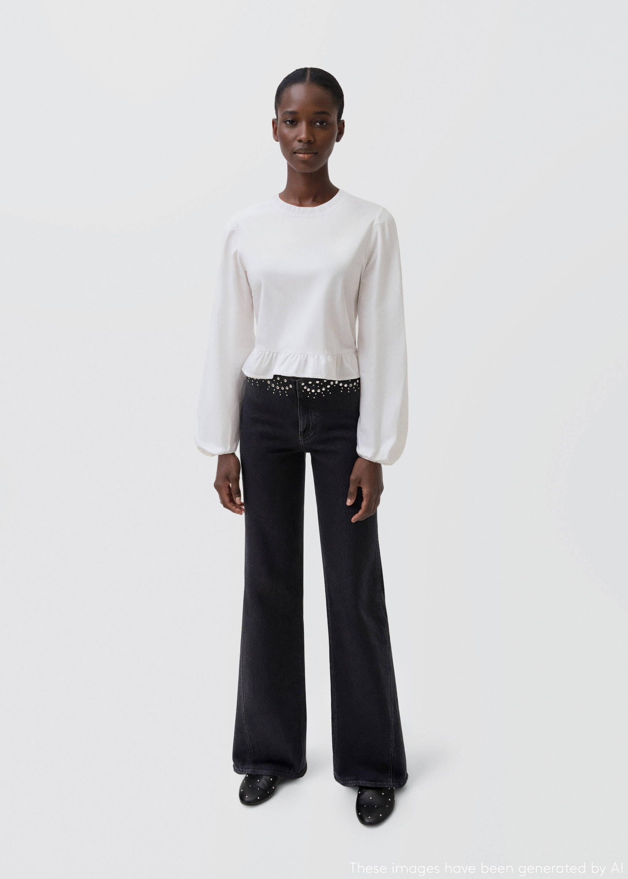 Хлопковая блузка с воланами - Общий план