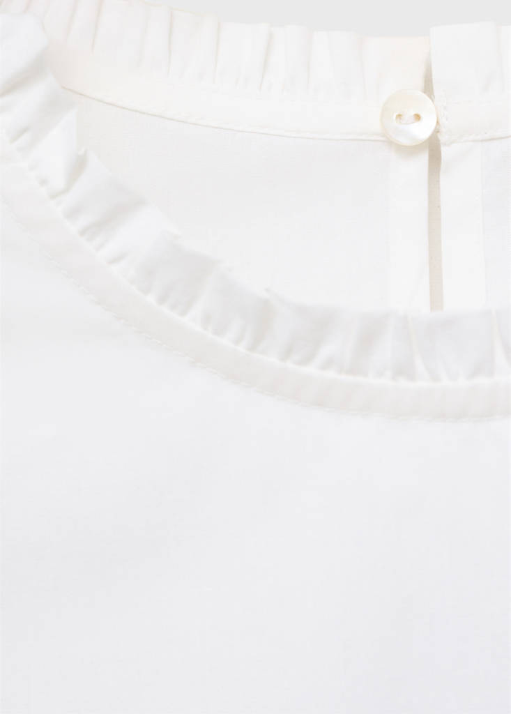 Ruffled cotton blouse — Off White