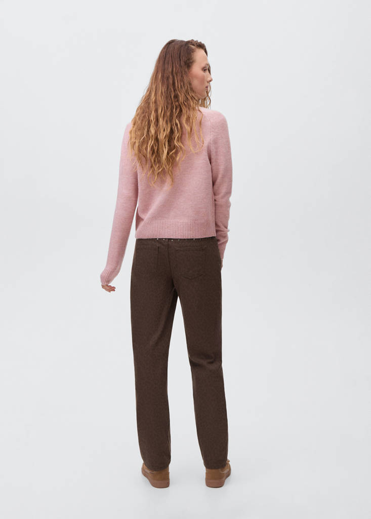 Wide leg leopard jeans — Chocolate