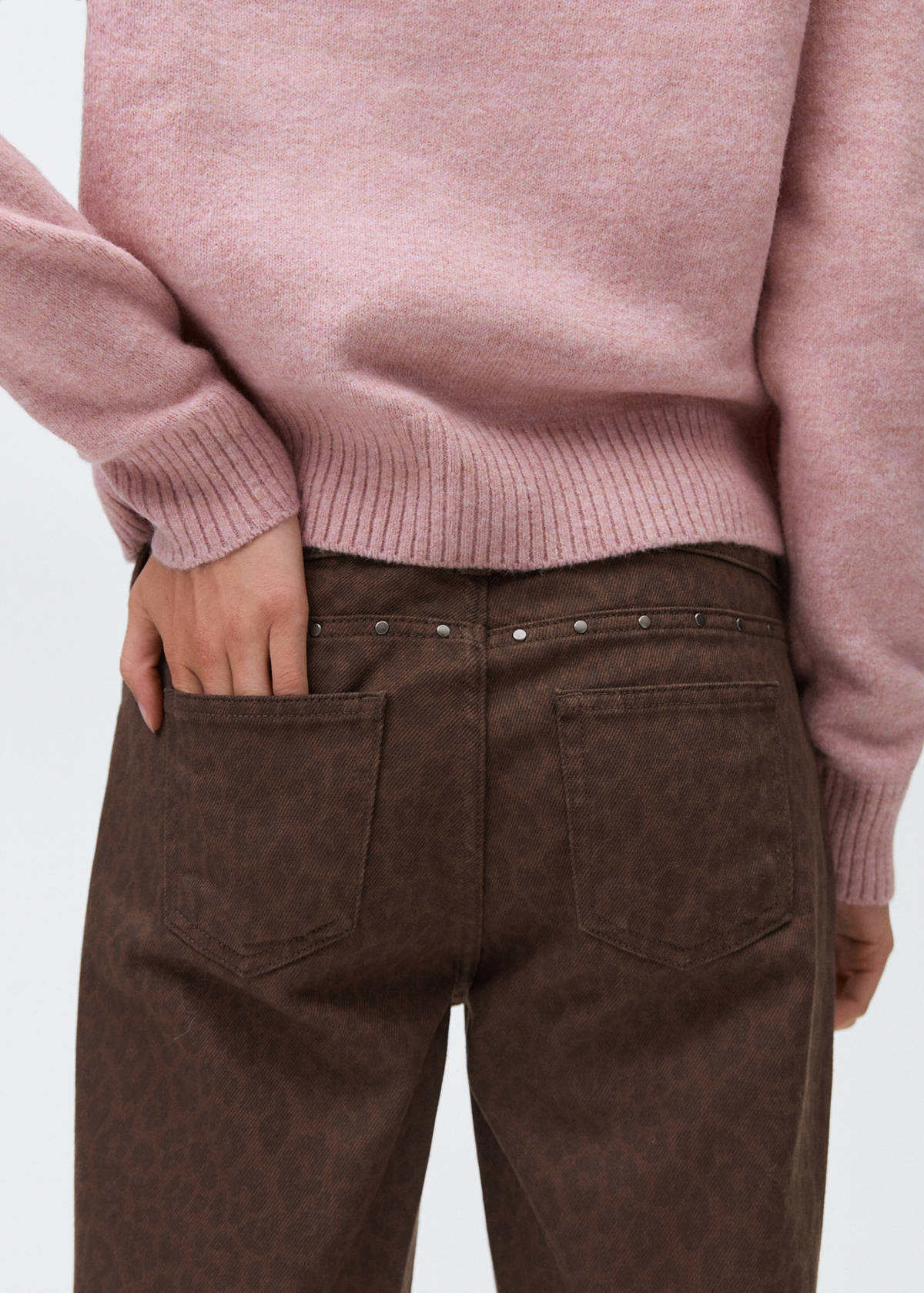 Wide leg leopard jeans — Chocolate