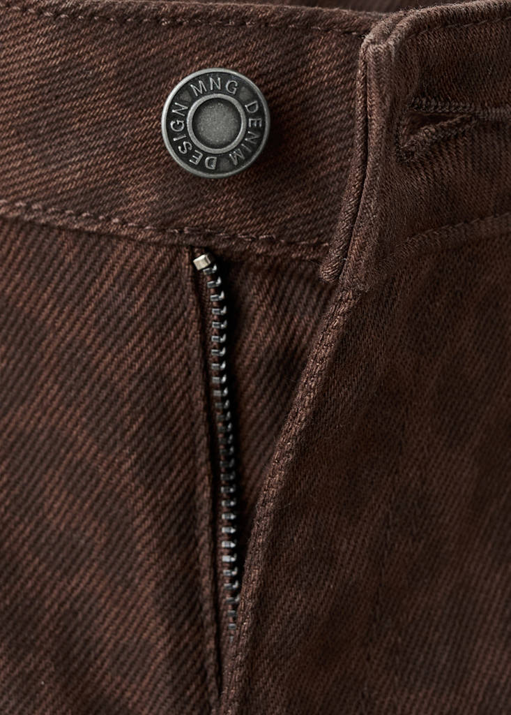 Wide leg leopard jeans — Chocolate