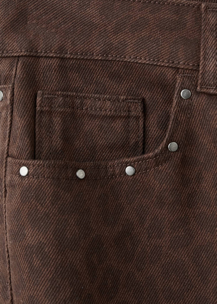 Wide leg leopard jeans — Chocolate