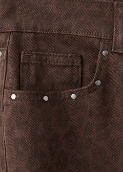 Wide leg leopard jeans — Chocolate 9