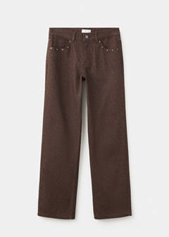 Wide leg leopard jeans — Chocolate 4