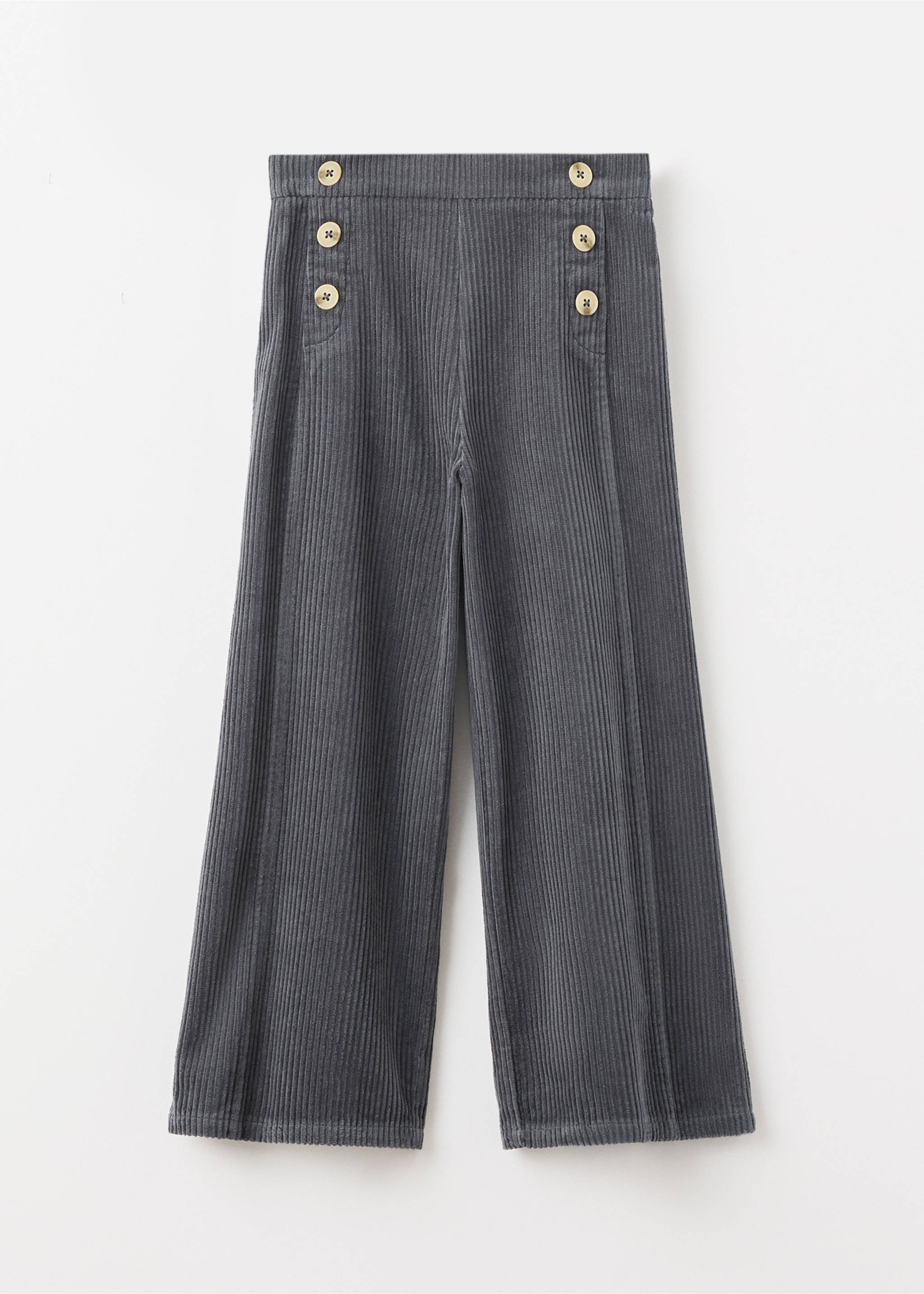 Pantalon en velours côtelé et coton - Article sans modèle, Gris anthracite. Ref: 17066336-00.
