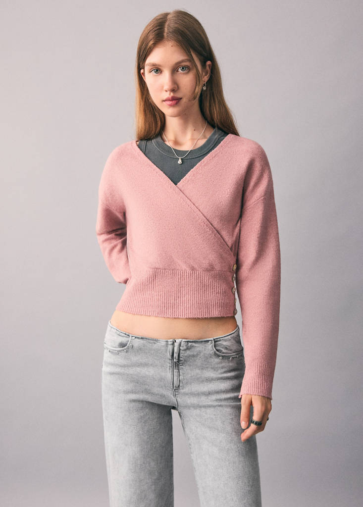 Low-waist studded jeans — Denim Grey