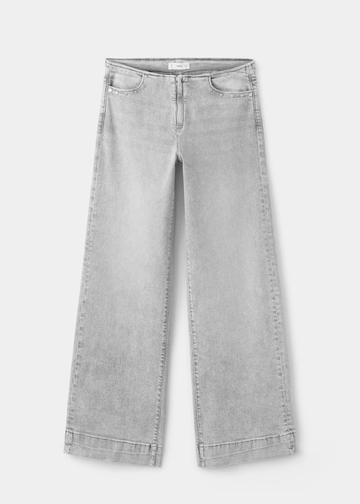 Low-waist studded jeans — Denim Grey