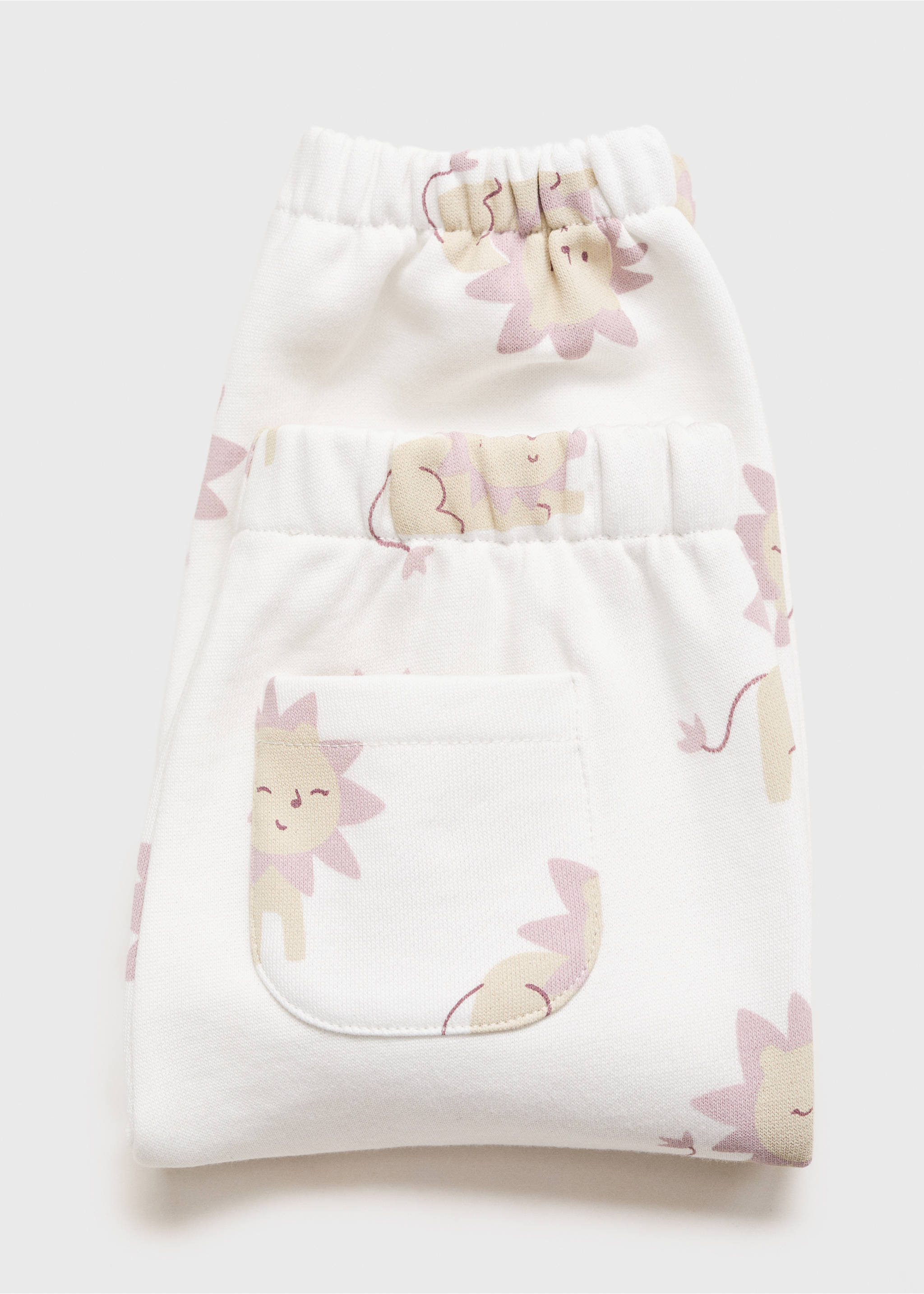Joggers algodón estampados - Detalle del artículo 0, Blanco roto. Ref: 17066342-00.