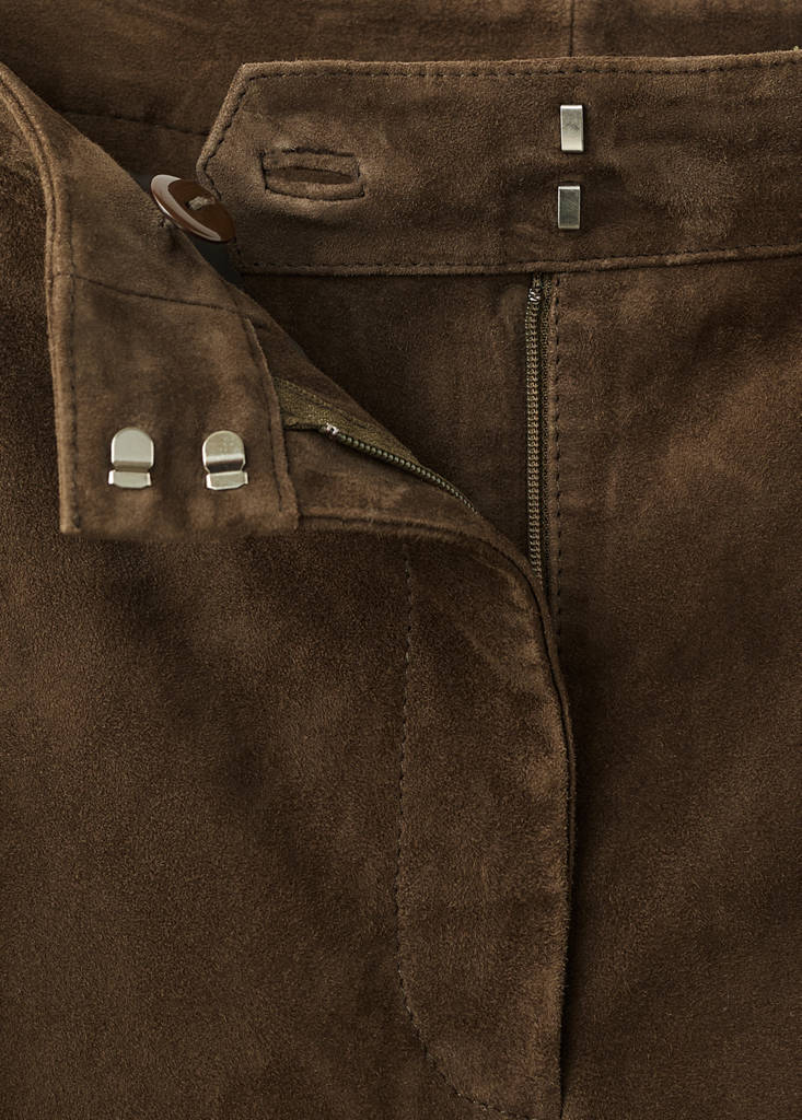 100% suede flared trousers - thumbnail 7