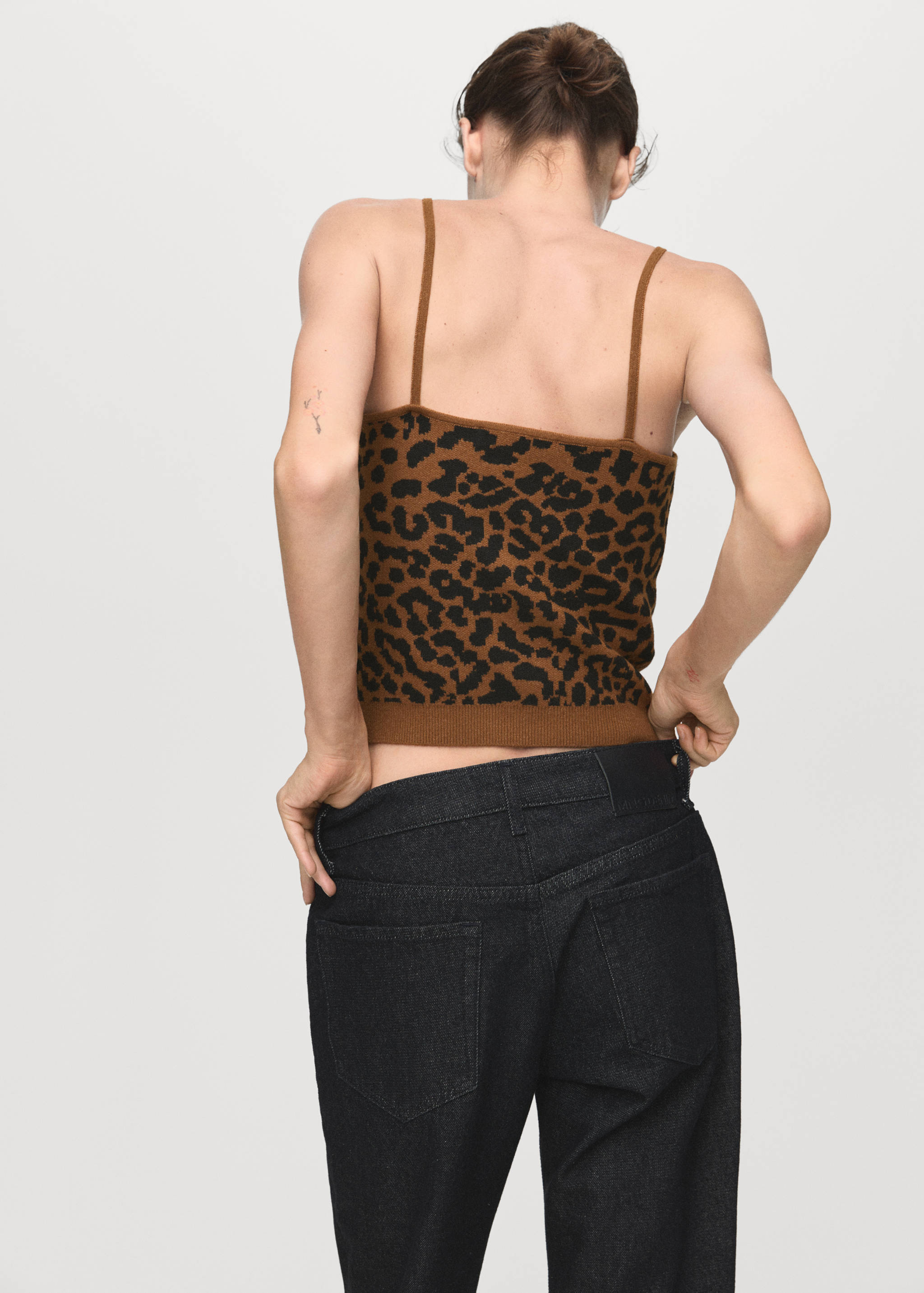 Leopard-print knitted top - Reverse of the article