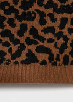 Leopard-print knitted top — Medium Brown 8