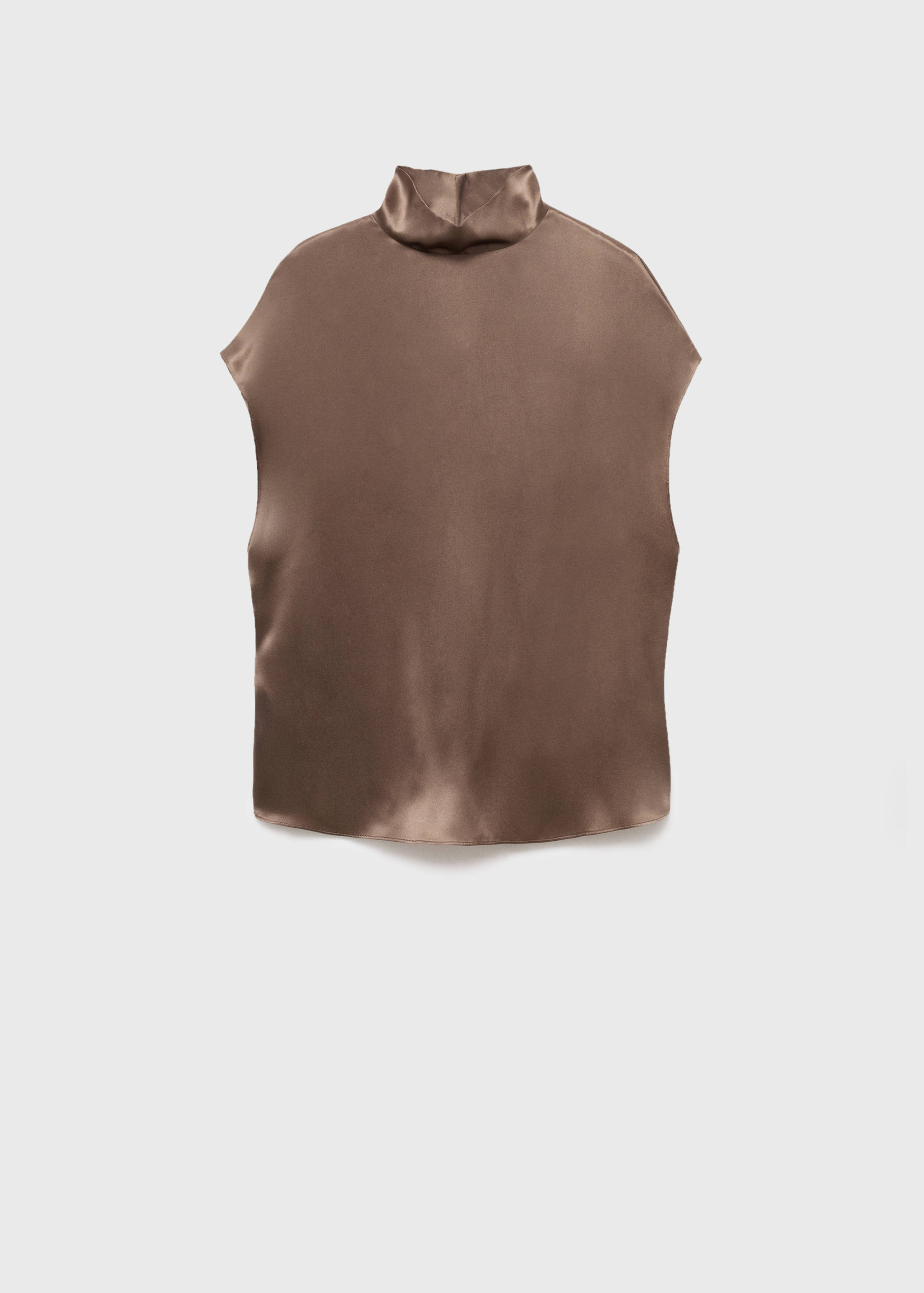 100% silk satin turtleneck blouse - Article without model