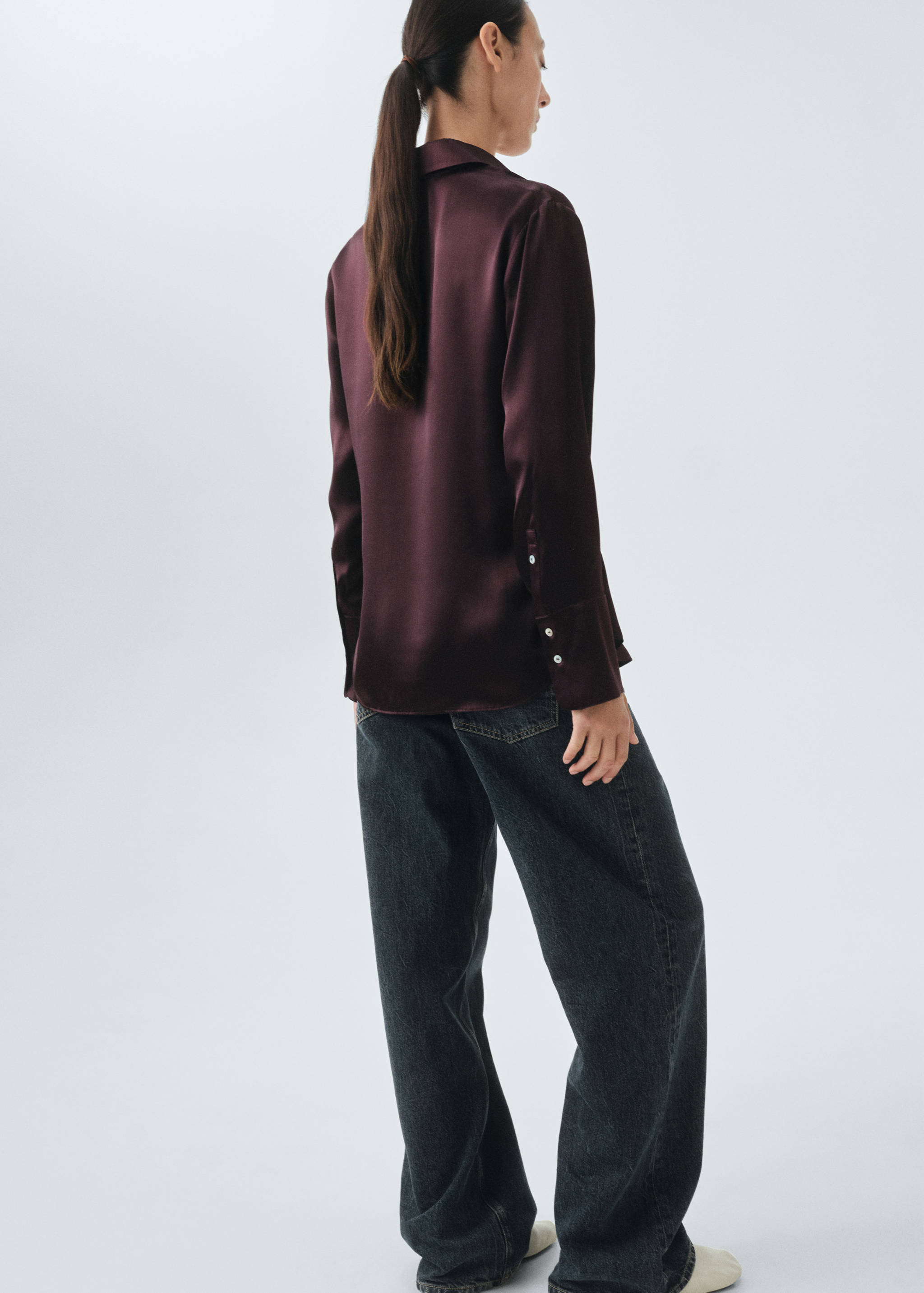 Camisa 100% seda satinada - Reverso del artículo