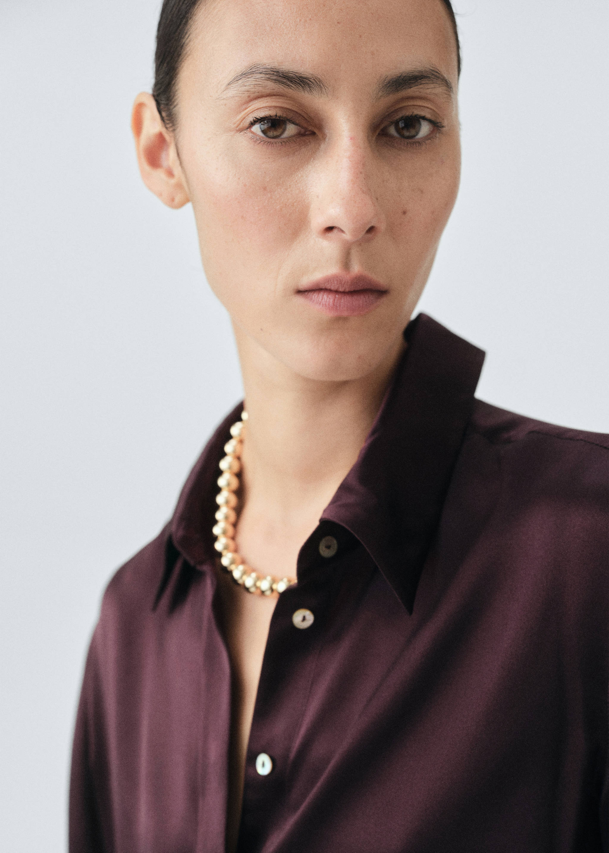 Camisa 100% seda satinada - Detalle del artículo 1