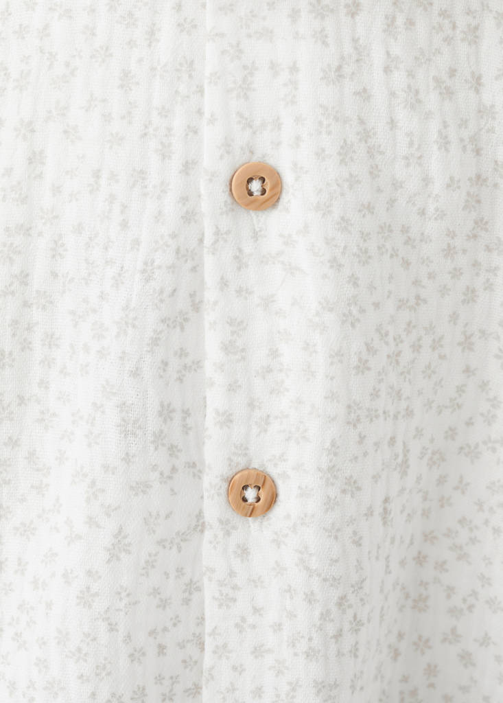 Floral-print cotton blouse — Off White