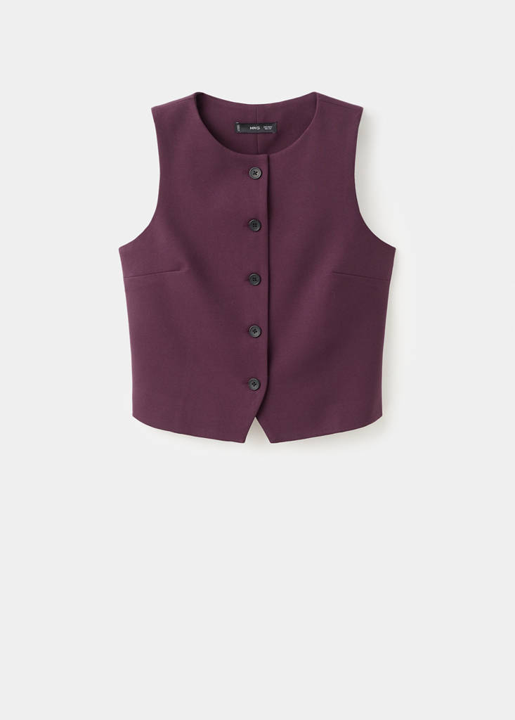 Suit waistcoat with buttons — Maroon