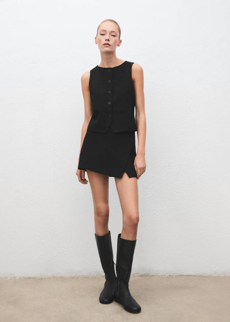 Suit waistcoat with buttons — Black