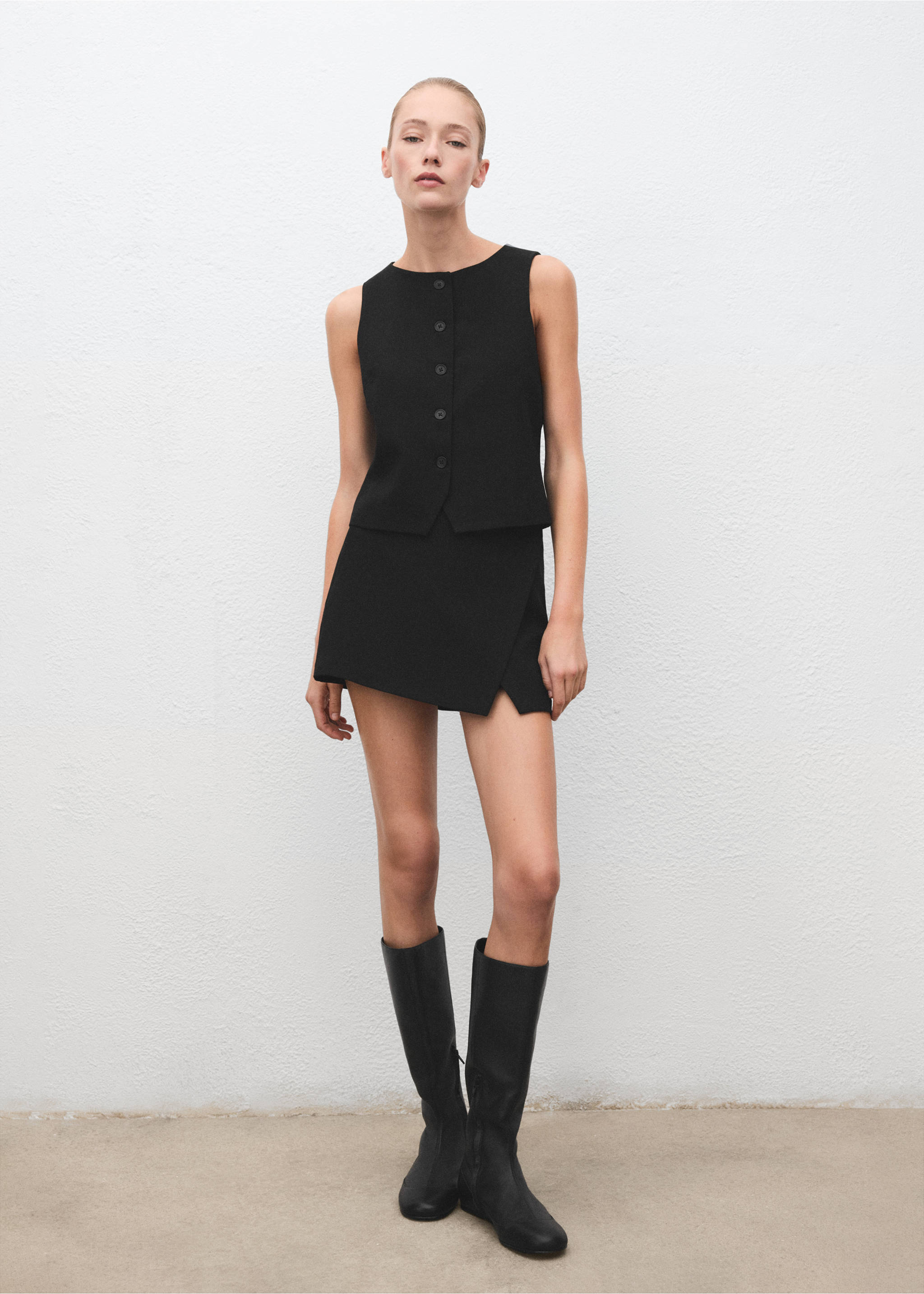 Chaleco traje botones - Plano general, Negro. Ref: 17066361-00.