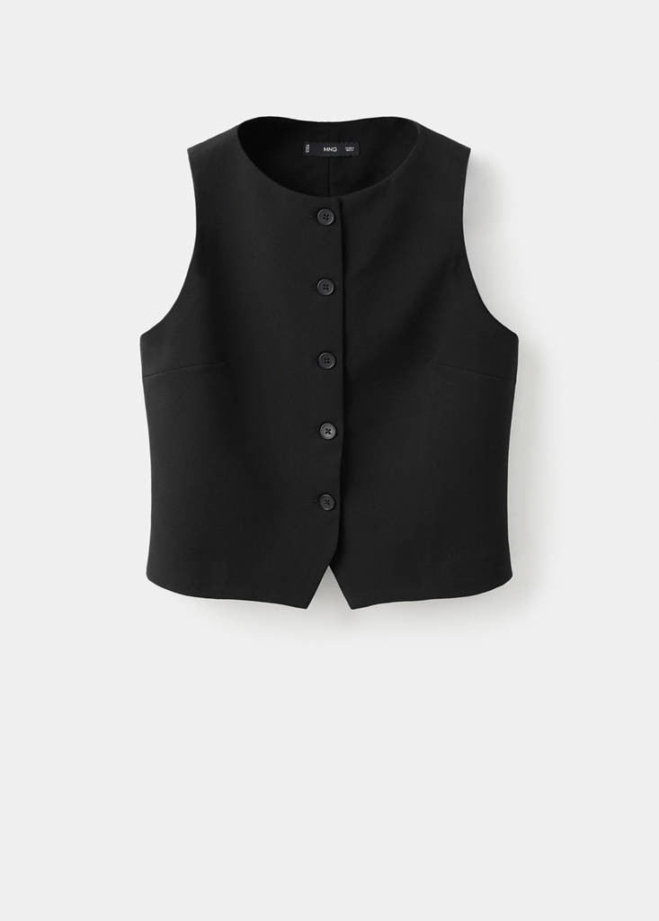 Suit waistcoat with buttons — Black