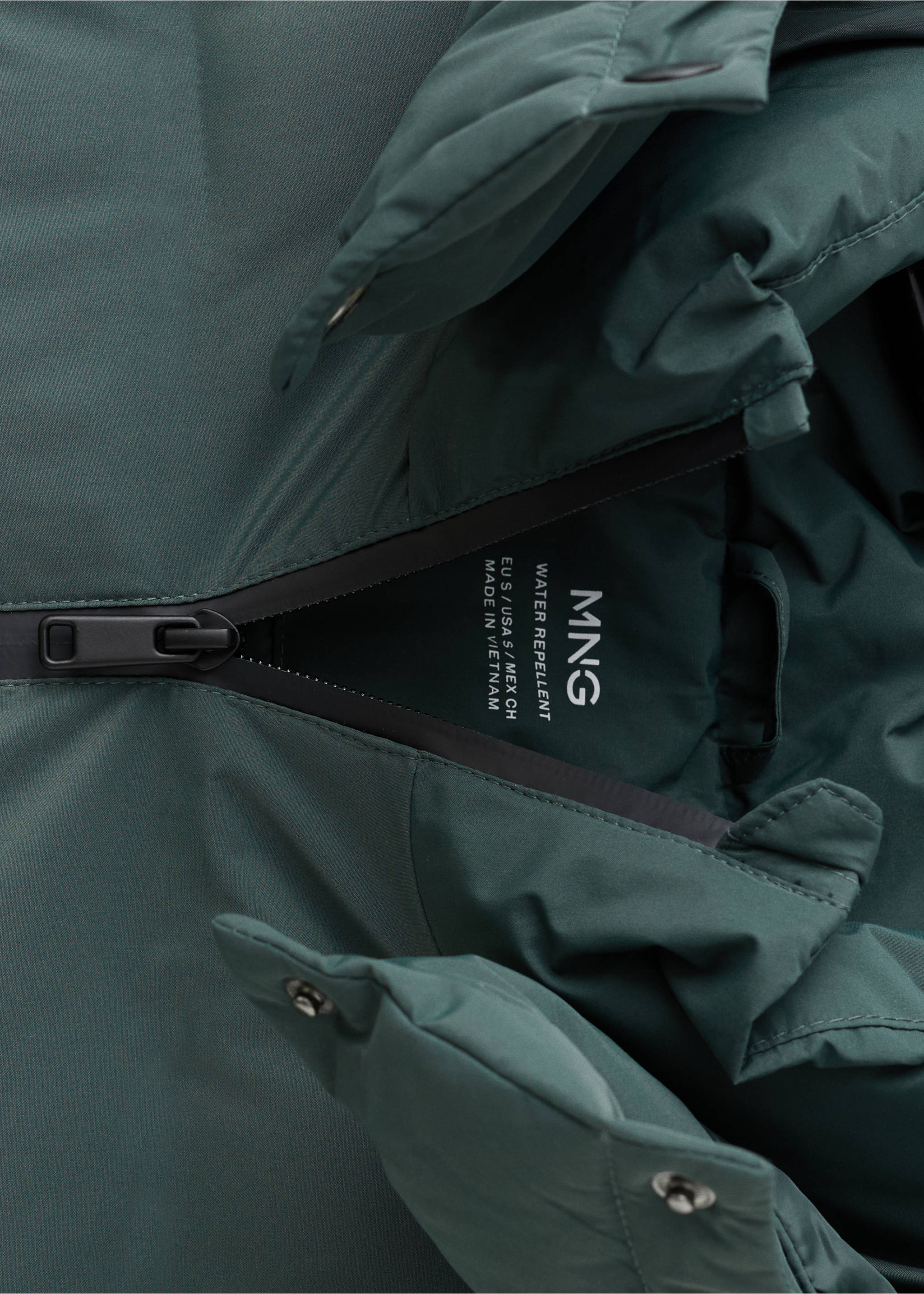 Anorak acolchado capucha - Detalle del artículo 8, Verde pastel. Ref: 17066720-00.